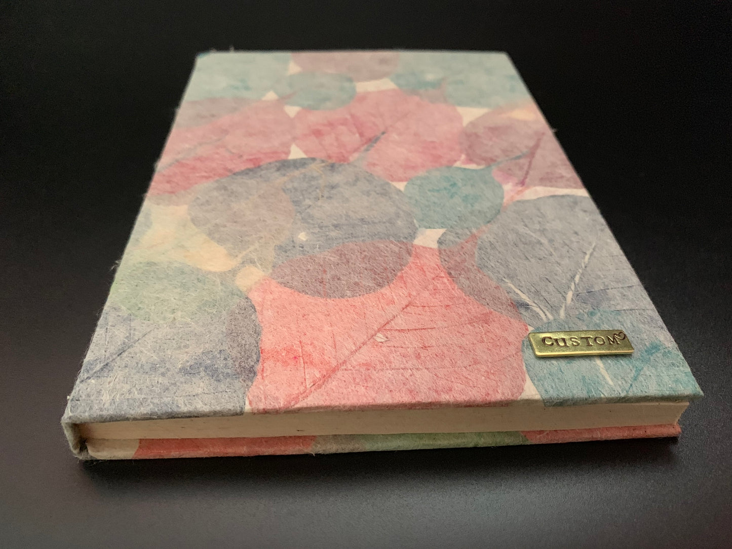 Personalised Natural Bodhi Skeleton Leaf Collage Journal / Notebook