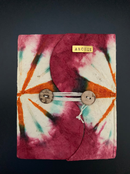 Personalised Tie Dye Button Thread Lock Journal / Notebook