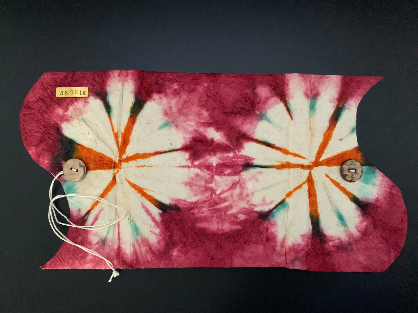 Personalised Tie Dye Button Thread Lock Journal / Notebook