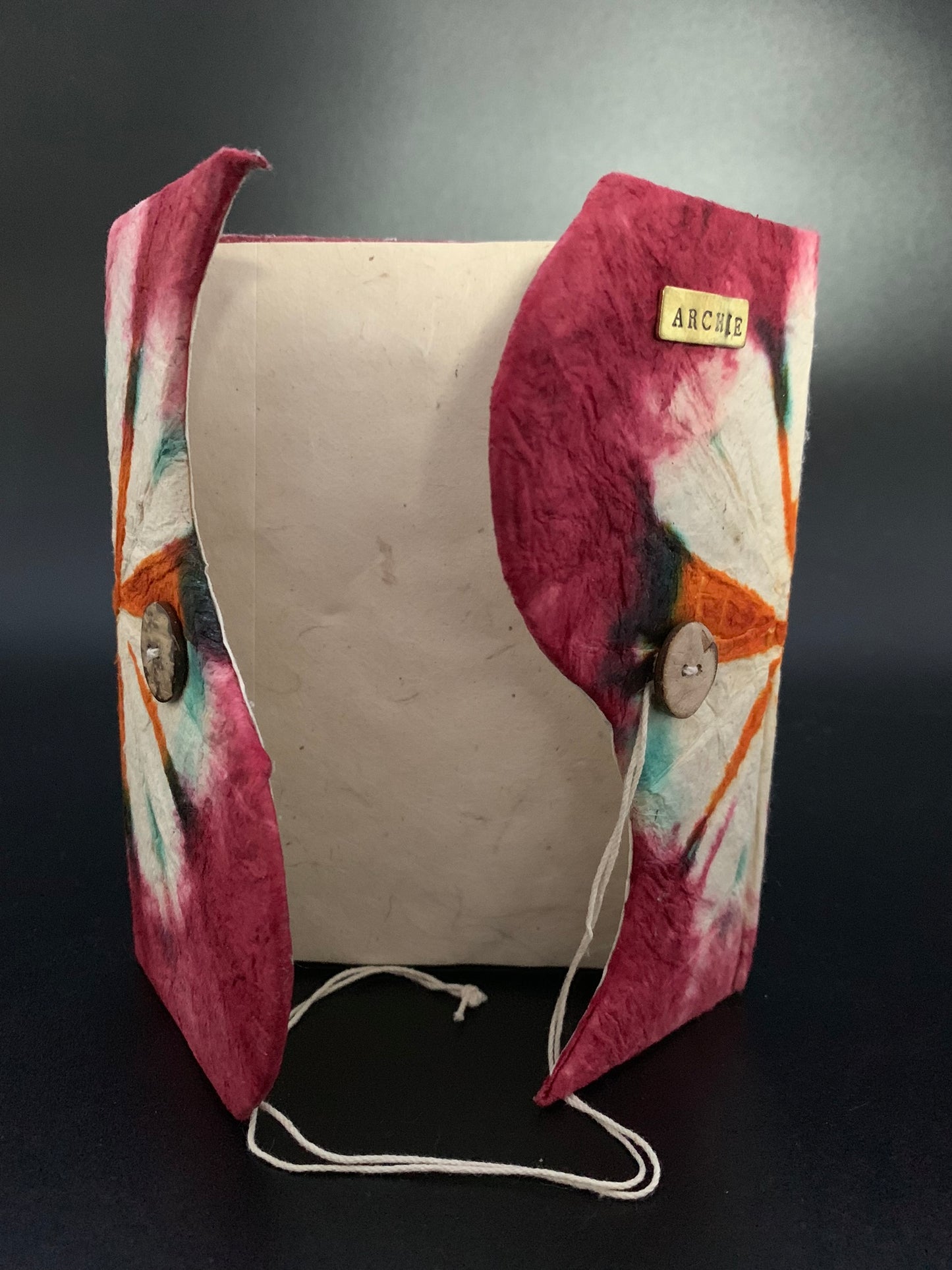 Personalised Tie Dye Button Thread Lock Journal / Notebook