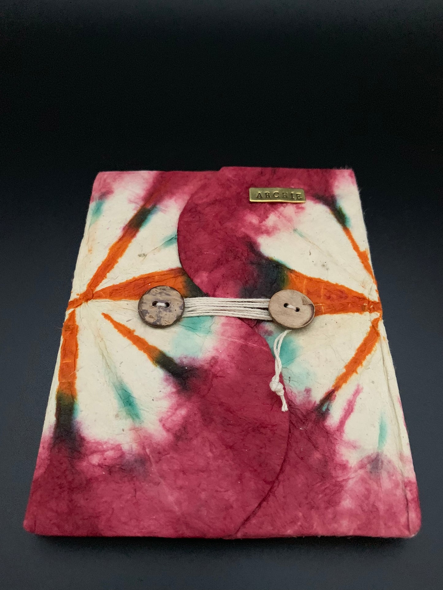 Personalised Tie Dye Button Thread Lock Journal / Notebook