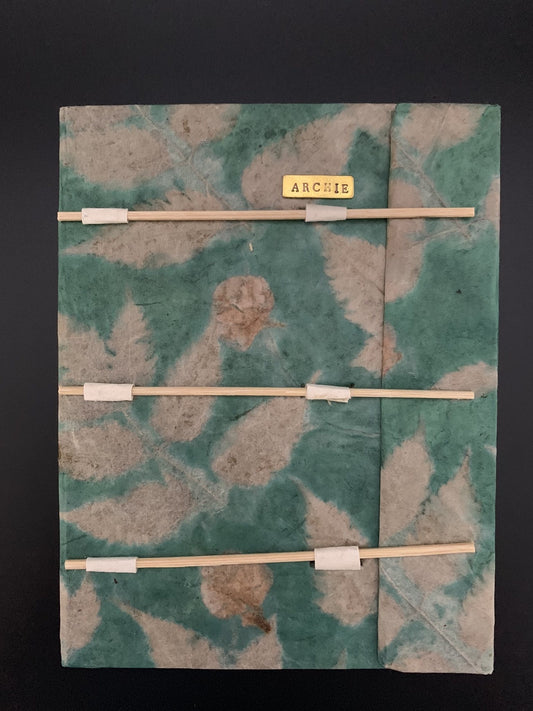 Personalised Natural Dry Leaf Journal / Notebook