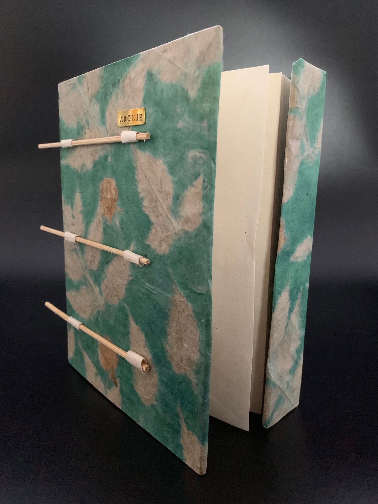 Personalised Natural Dry Leaf Journal / Notebook