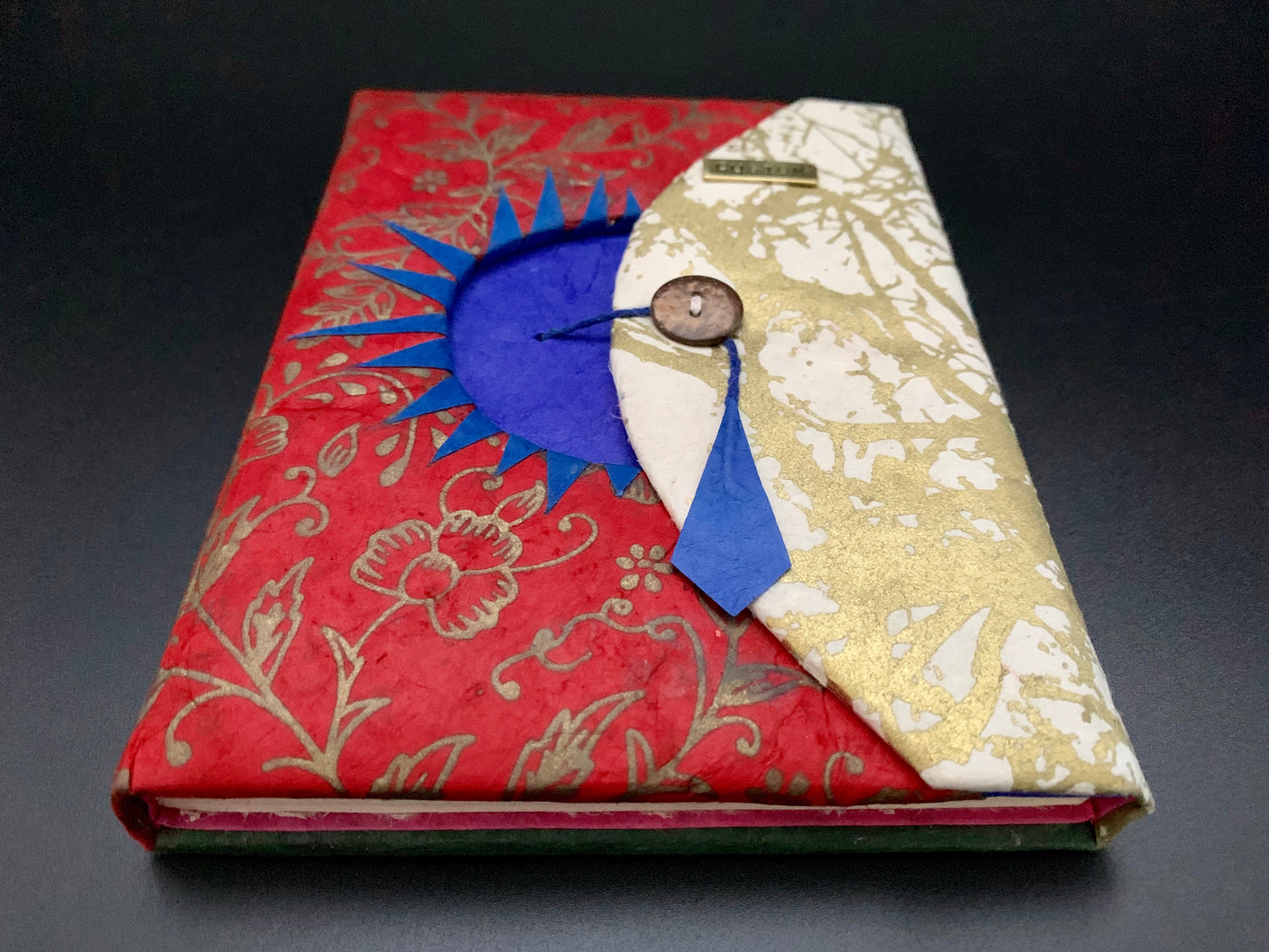 Personalised Gold Floral Print Lock Journal / Notebook