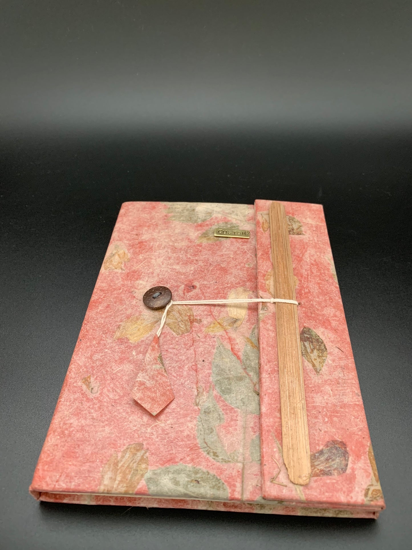 Personalised Dried Leaf Thread Lock Journal / Notebook