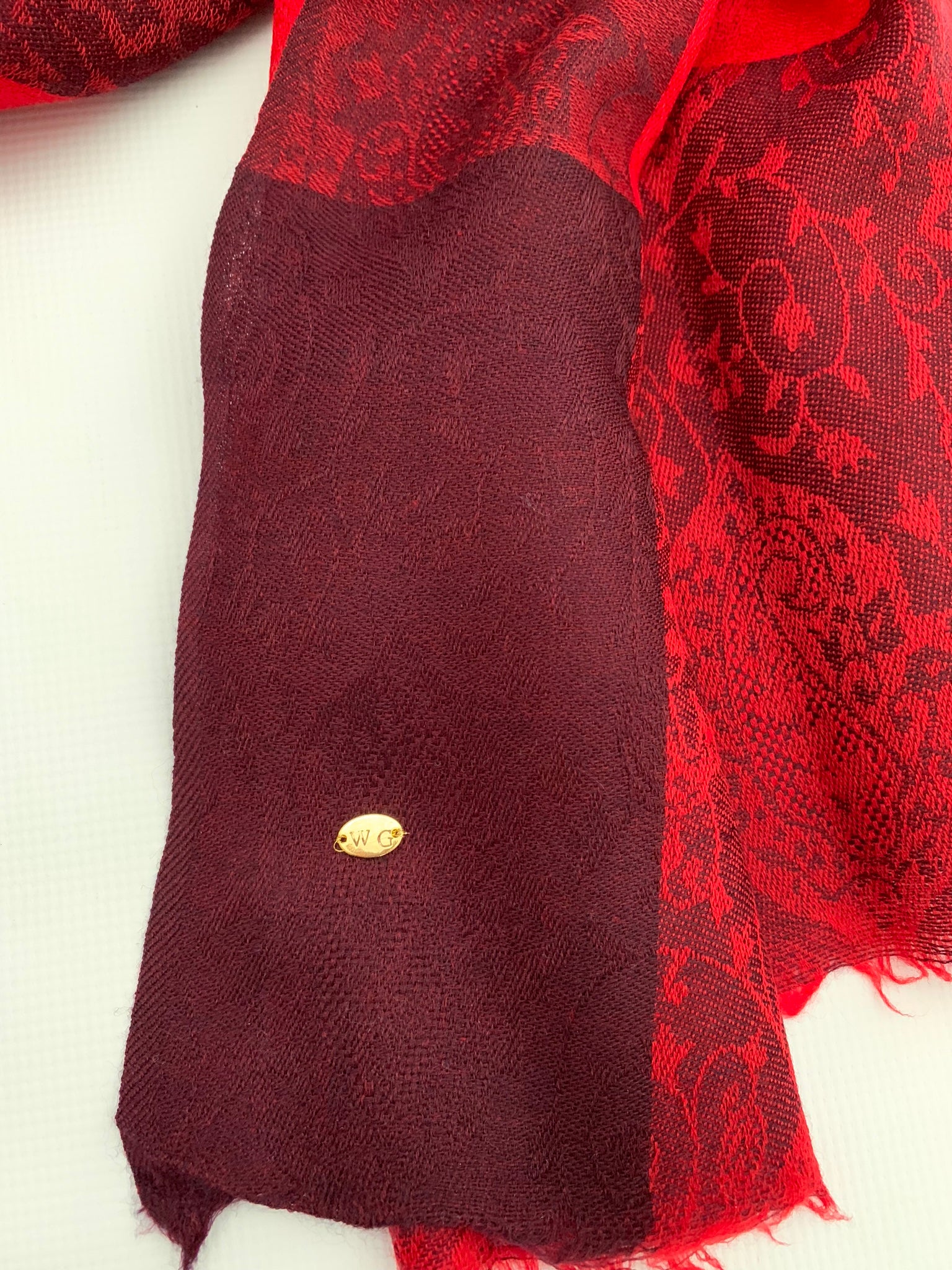Handmade Personalised Initials 100% Cashmere Patterned Scarf - Konmay London