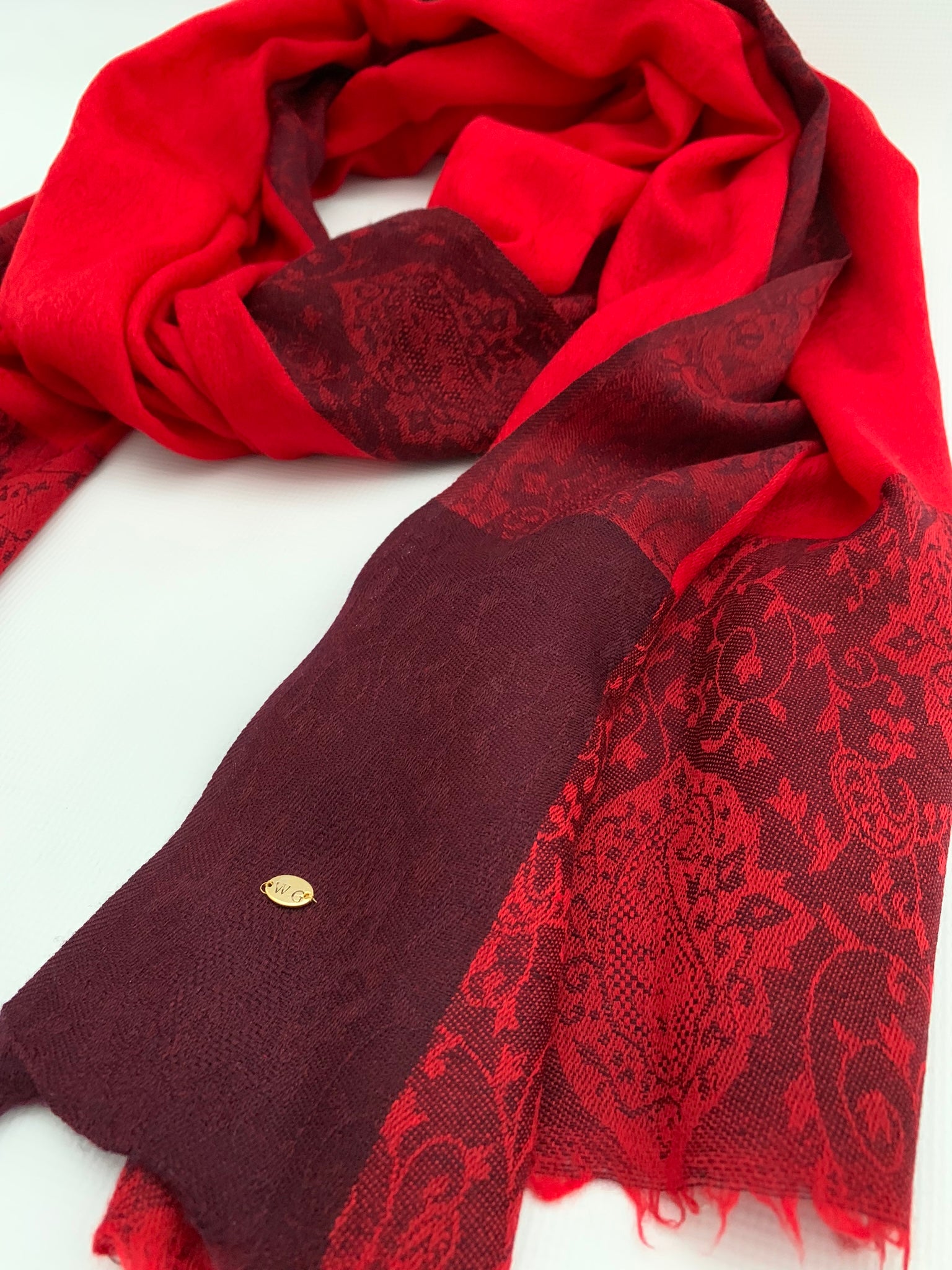Handmade Personalised Initials 100% Cashmere Patterned Scarf - Konmay London