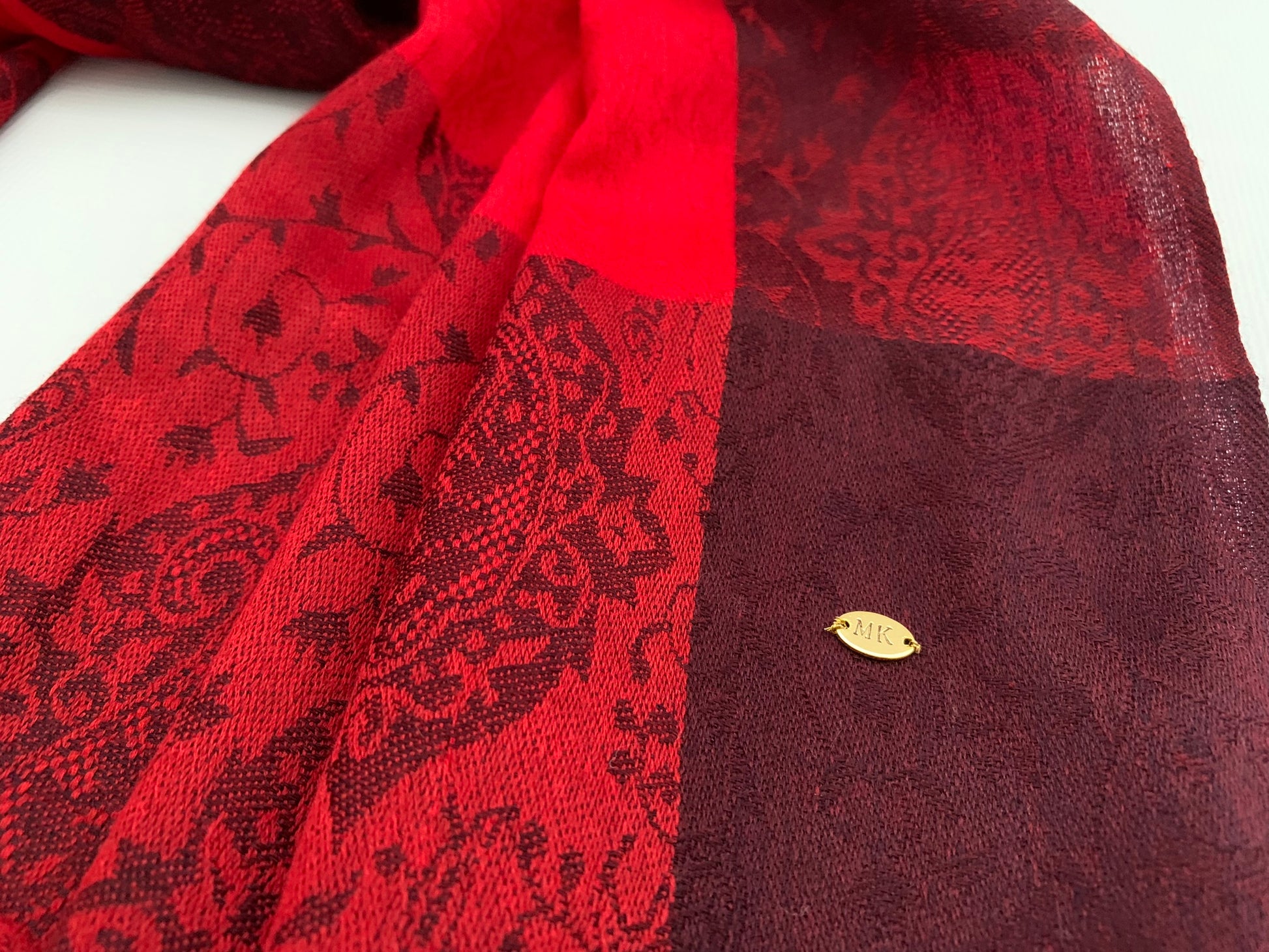 Handmade Personalised Initials 100% Cashmere Patterned Scarf - Konmay London