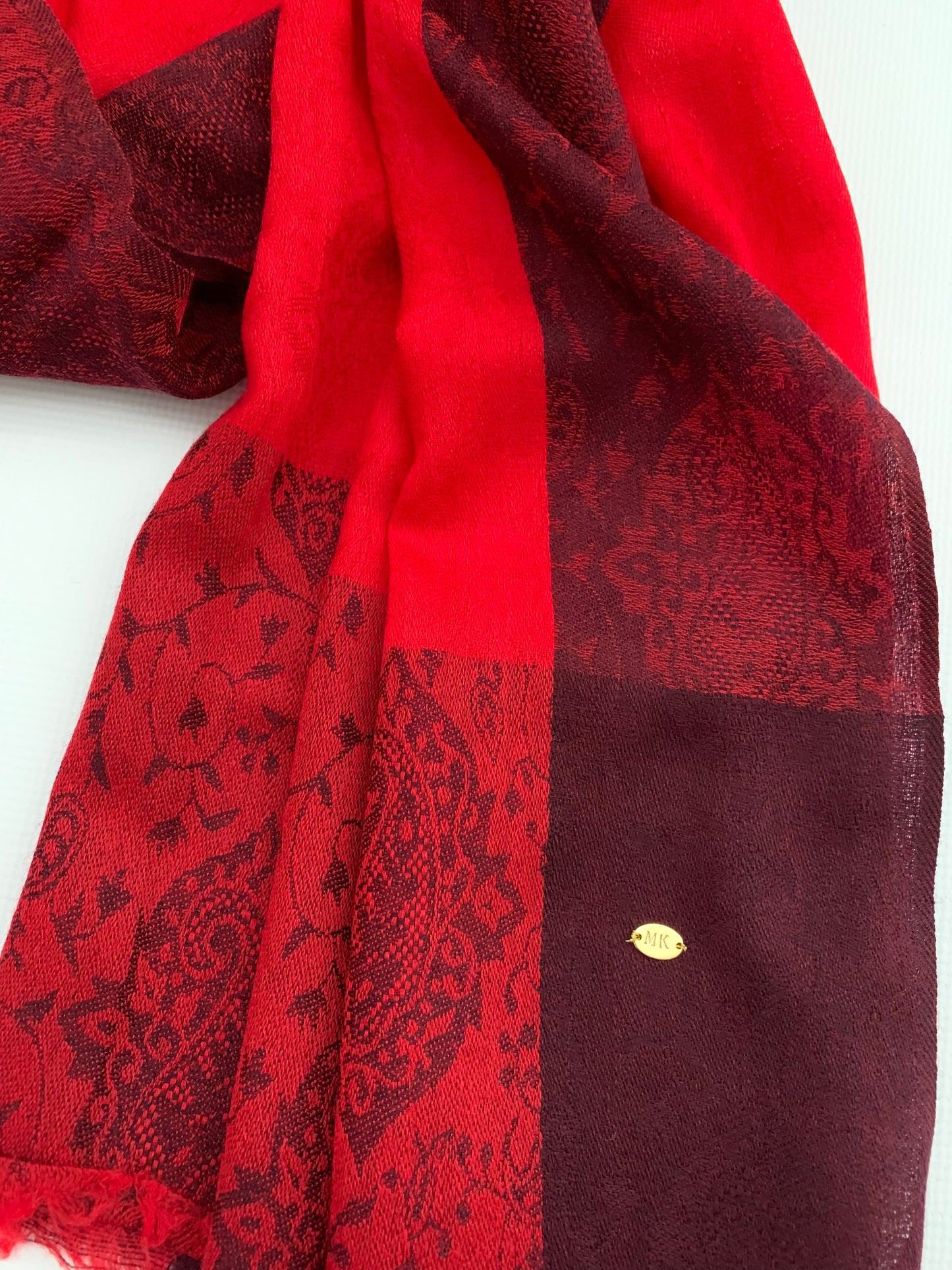 Handmade Personalised Initials 100% Cashmere Patterned Scarf - Konmay London
