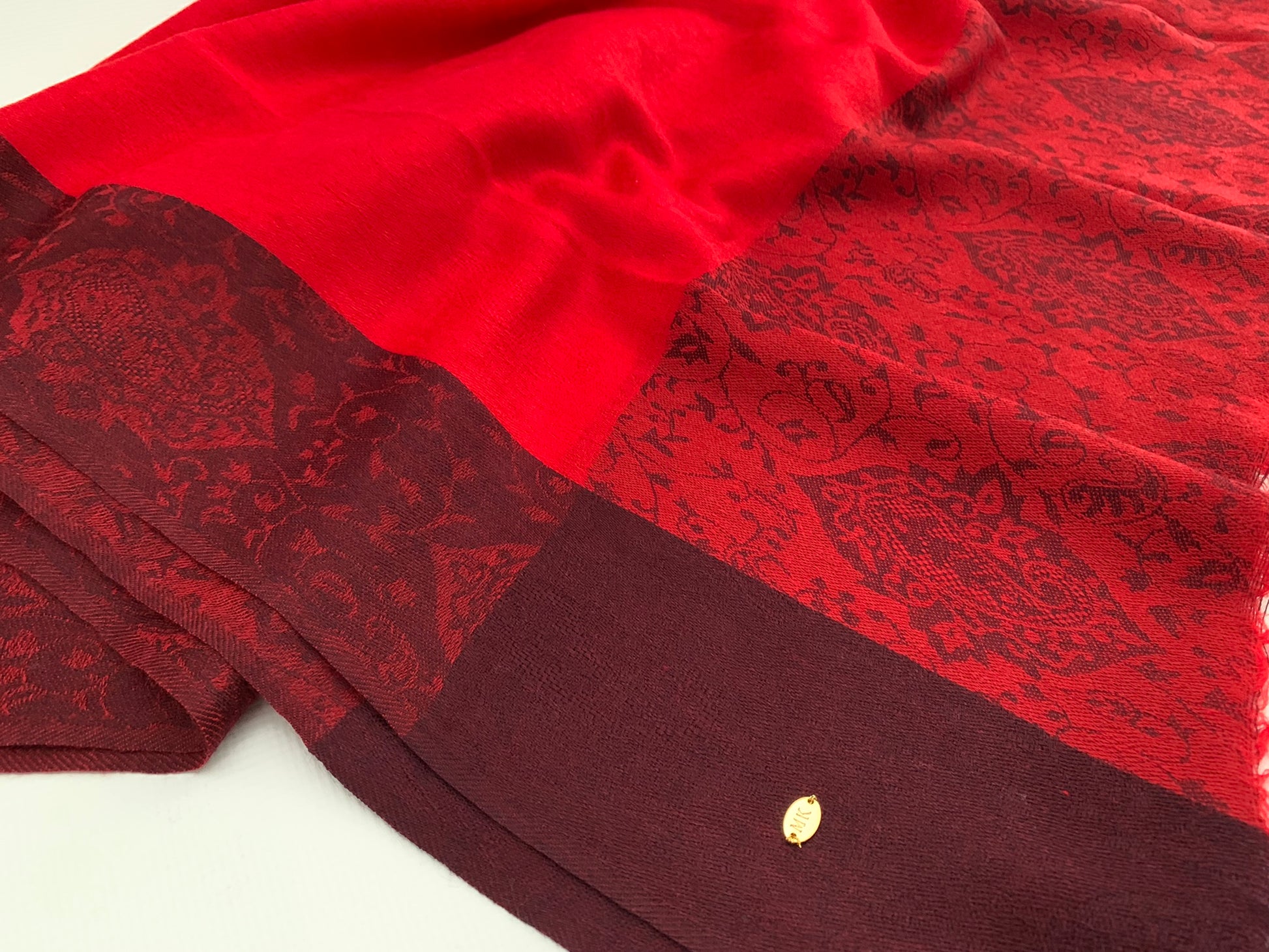 Handmade Personalised Initials 100% Cashmere Patterned Scarf - Konmay London
