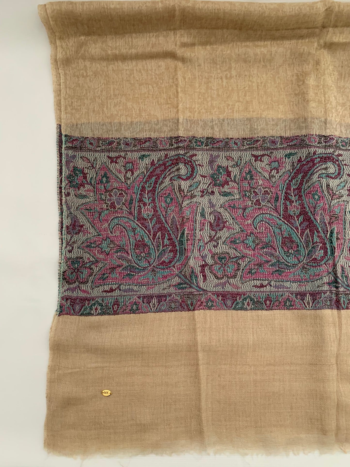 Handmade Personalised Initials 100% Cashmere Patterned Scarf - Konmay London
