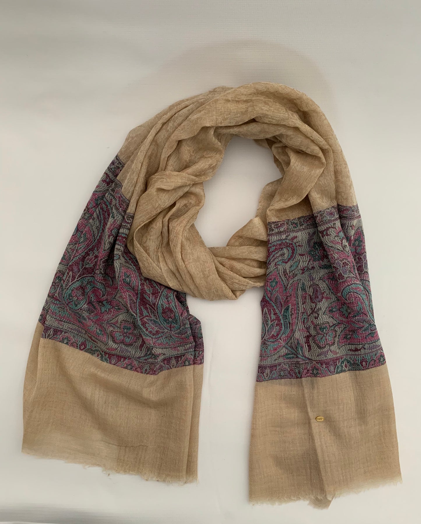 Handmade Personalised Initials 100% Cashmere Patterned Scarf - Konmay London