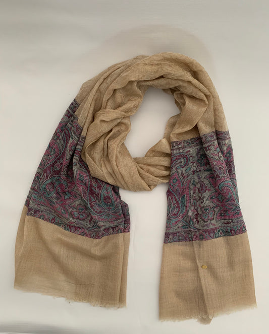 Handmade Personalised Initials 100% Cashmere Patterned Scarf - Konmay London