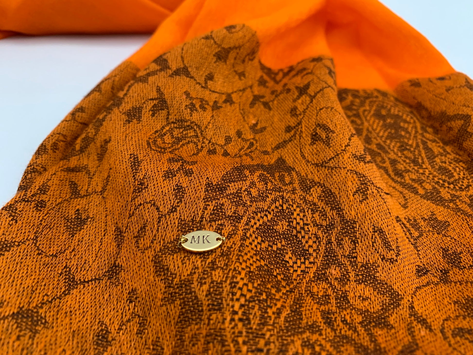 Handmade Personalised Initials 100% Cashmere Patterned Scarf - Konmay London