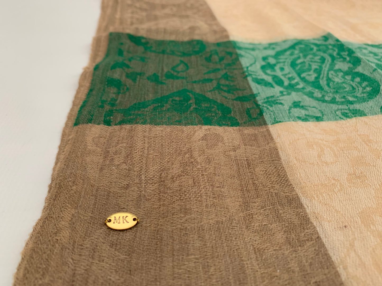 Handmade Personalised Initials 100% Cashmere Patterned Scarf - Konmay London