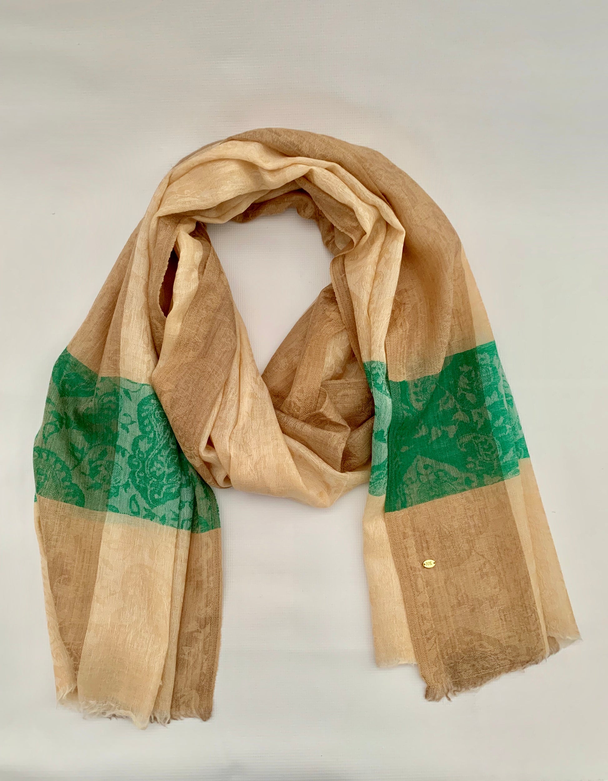 Handmade Personalised Initials 100% Cashmere Patterned Scarf - Konmay London