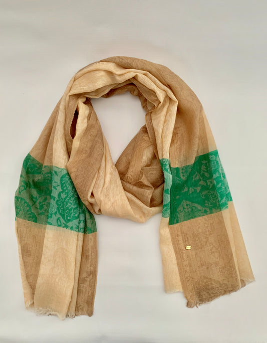 Handmade Personalised Initials 100% Cashmere Patterned Scarf - Konmay London