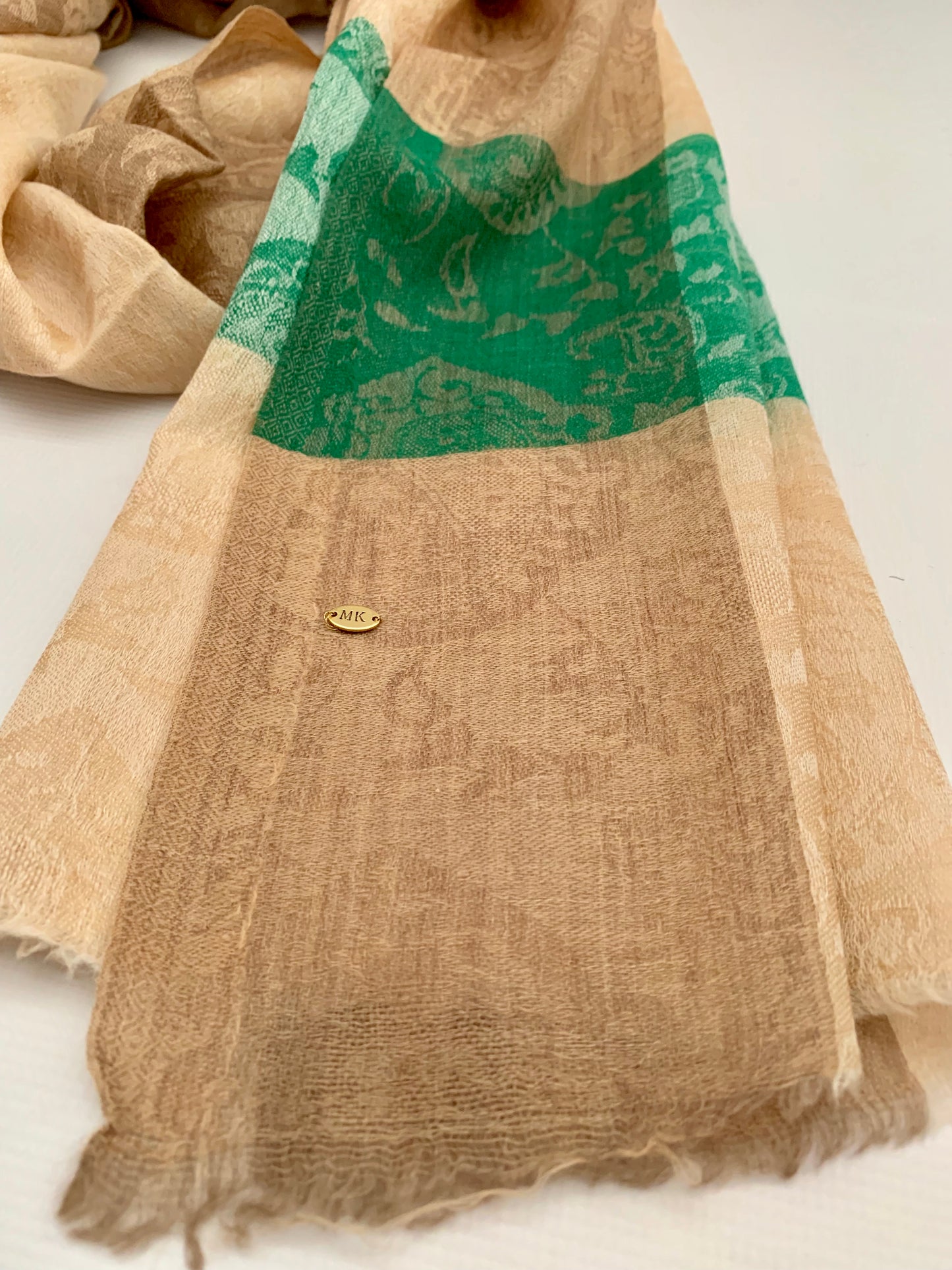 Handmade Personalised Initials 100% Cashmere Patterned Scarf - Konmay London