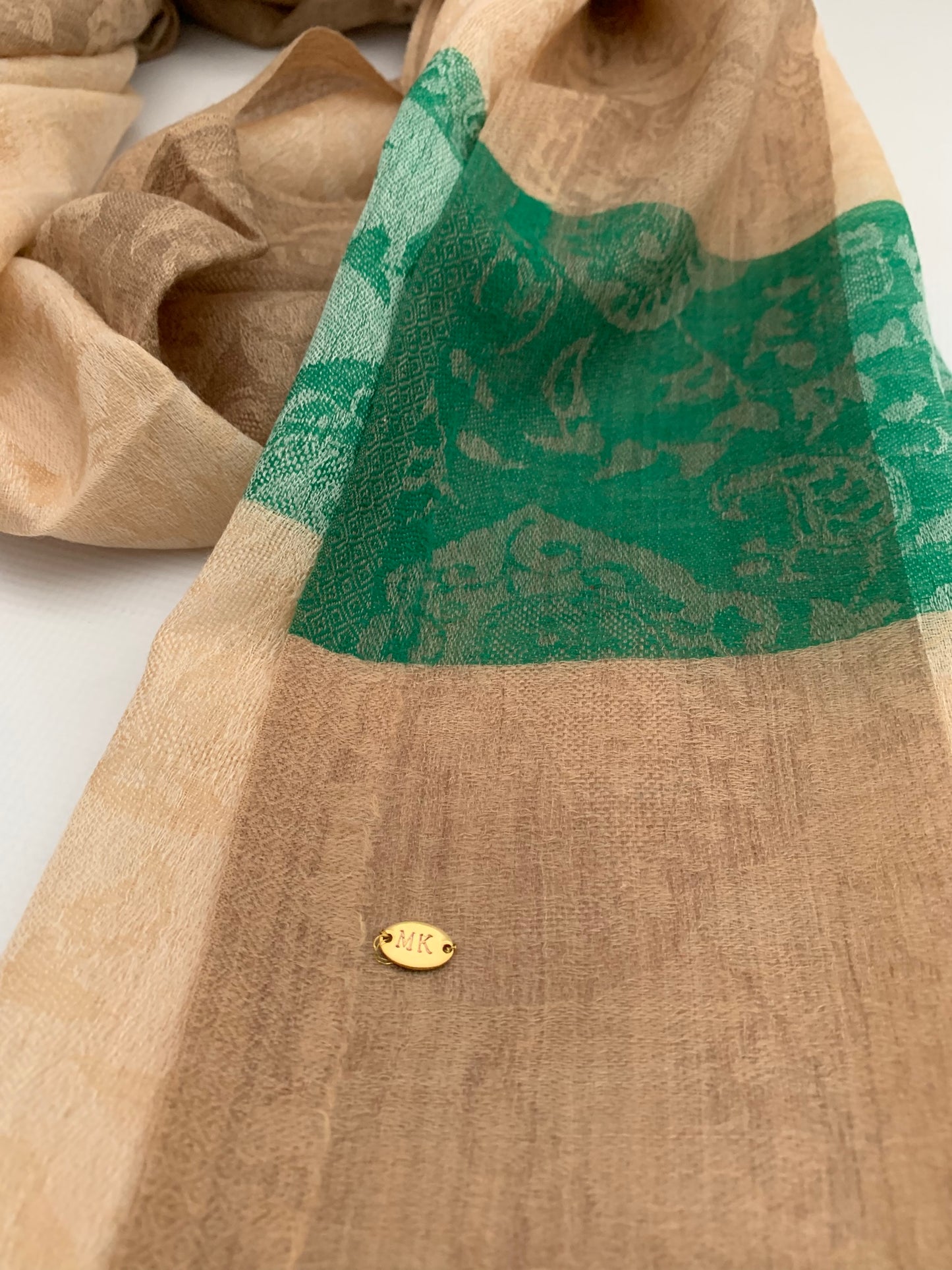 Handmade Personalised Initials 100% Cashmere Patterned Scarf - Konmay London
