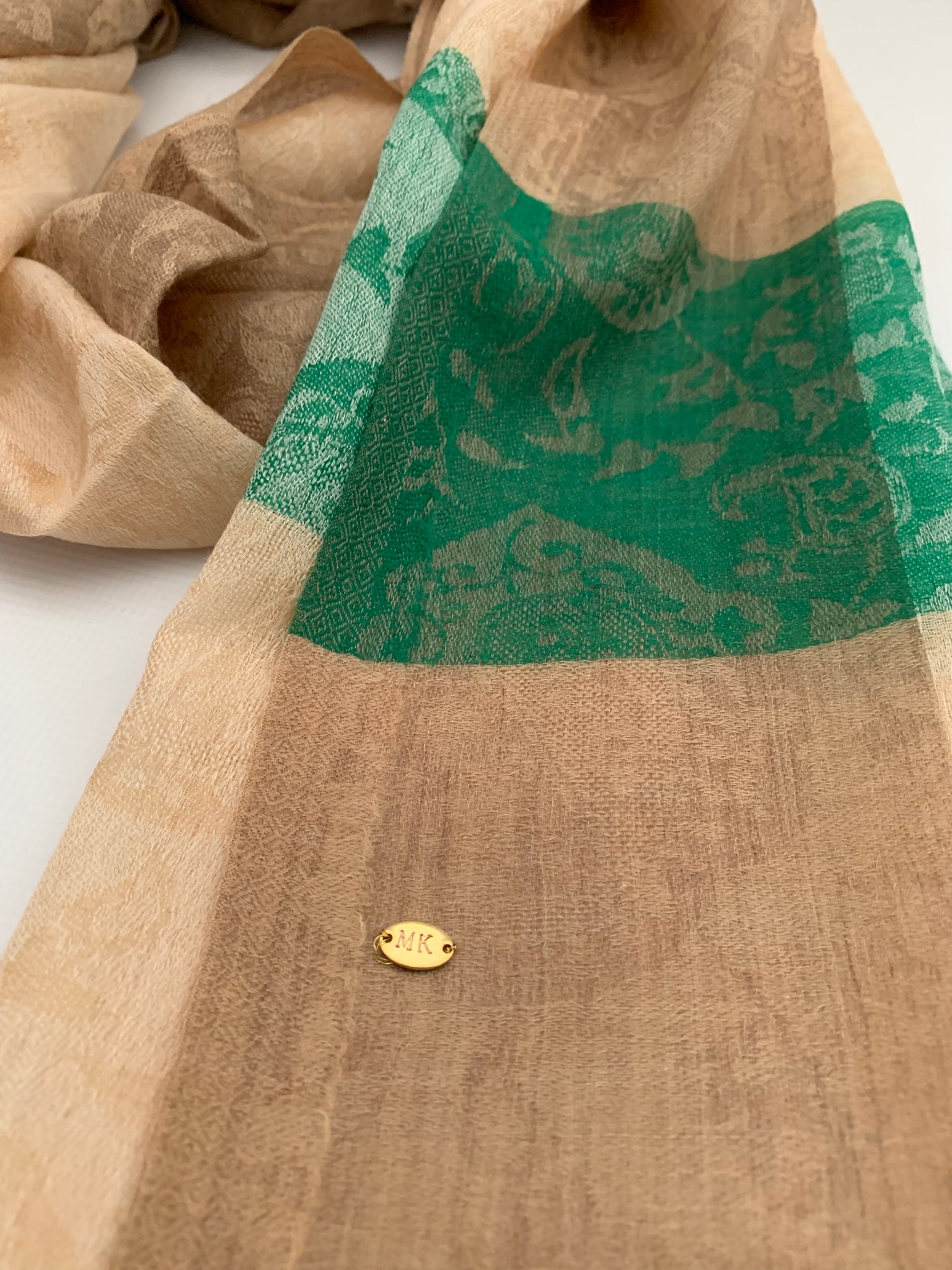 Handmade Personalised Initials 100% Cashmere Patterned Scarf - Konmay London