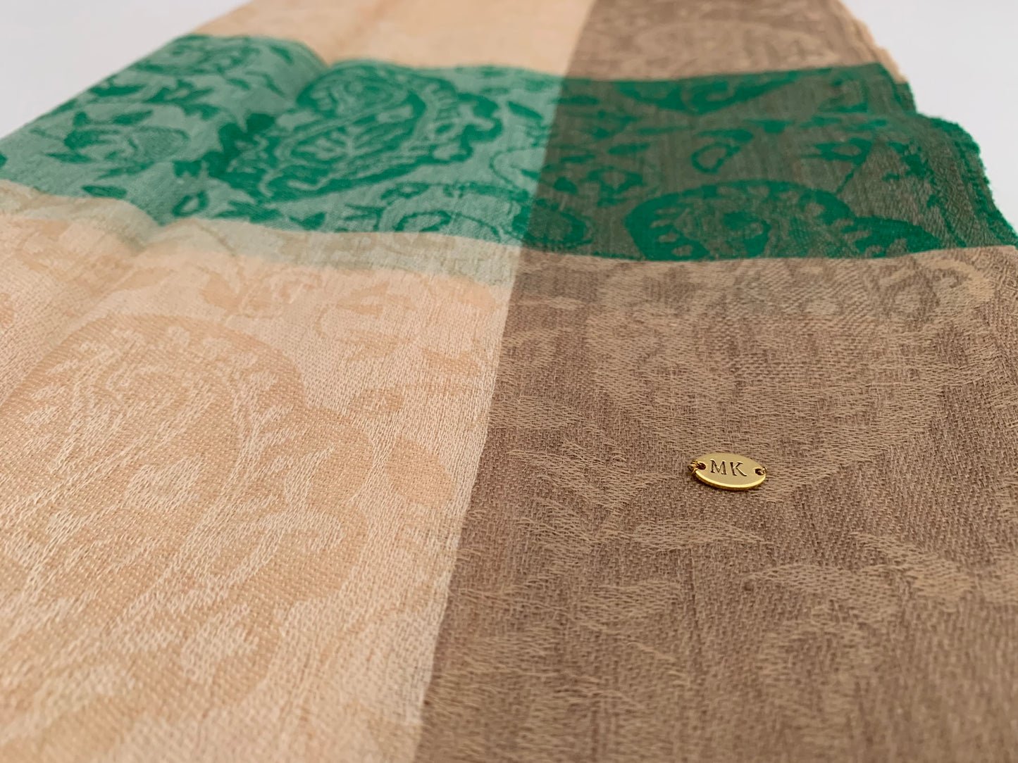 Handmade Personalised Initials 100% Cashmere Patterned Scarf - Konmay London