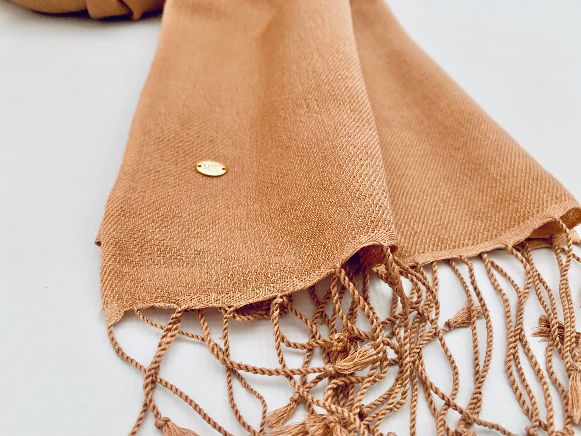 Handmade Personalised Initials 70/30 % Cashmere & Silk Pashmina Scarf - Konmay London