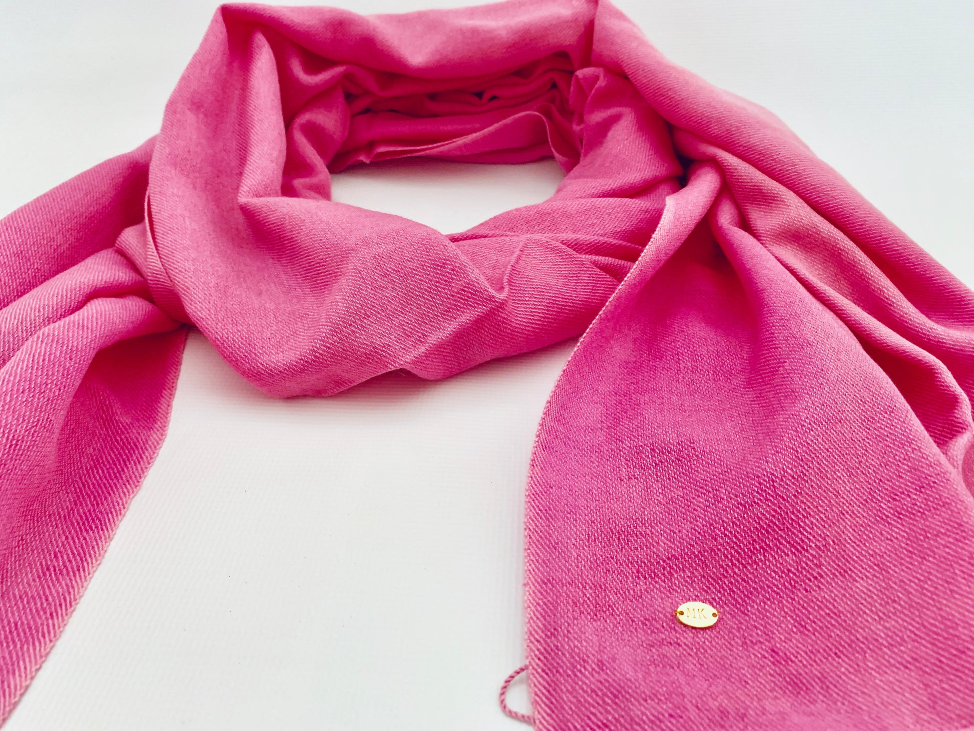 Handmade Personalised Initials 70/30 % Cashmere & Silk Pashmina Scarf - Konmay London
