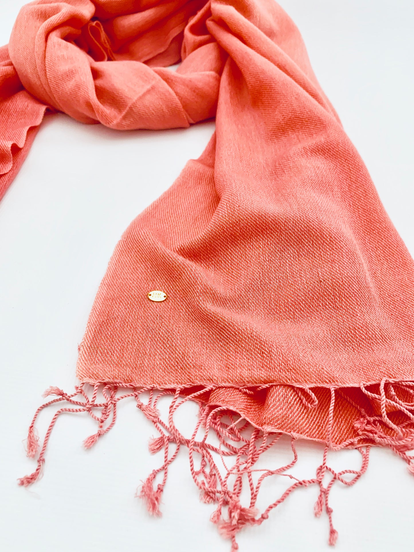 Handmade Personalised Initials 70/30 % Cashmere & Silk Pashmina Scarf - Konmay London