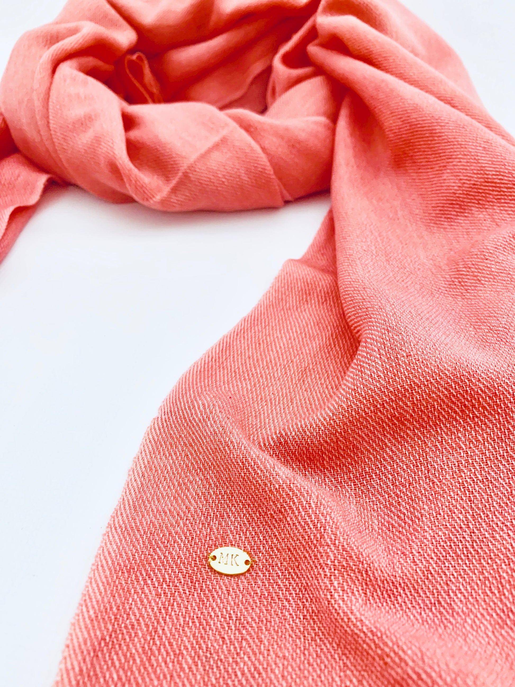Handmade Personalised Initials 70/30 % Cashmere & Silk Pashmina Scarf - Konmay London