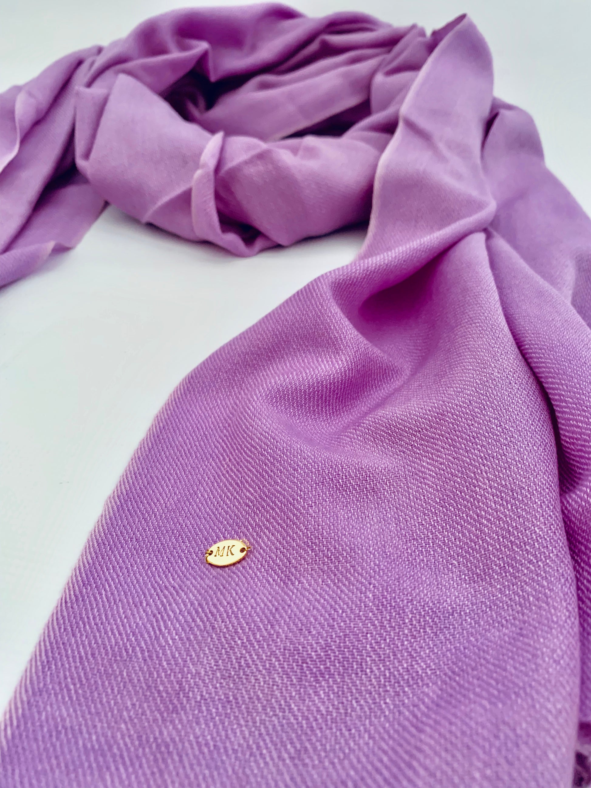 Handmade Personalised Initials 70/30 % Cashmere & Silk Pashmina Scarf - Konmay London