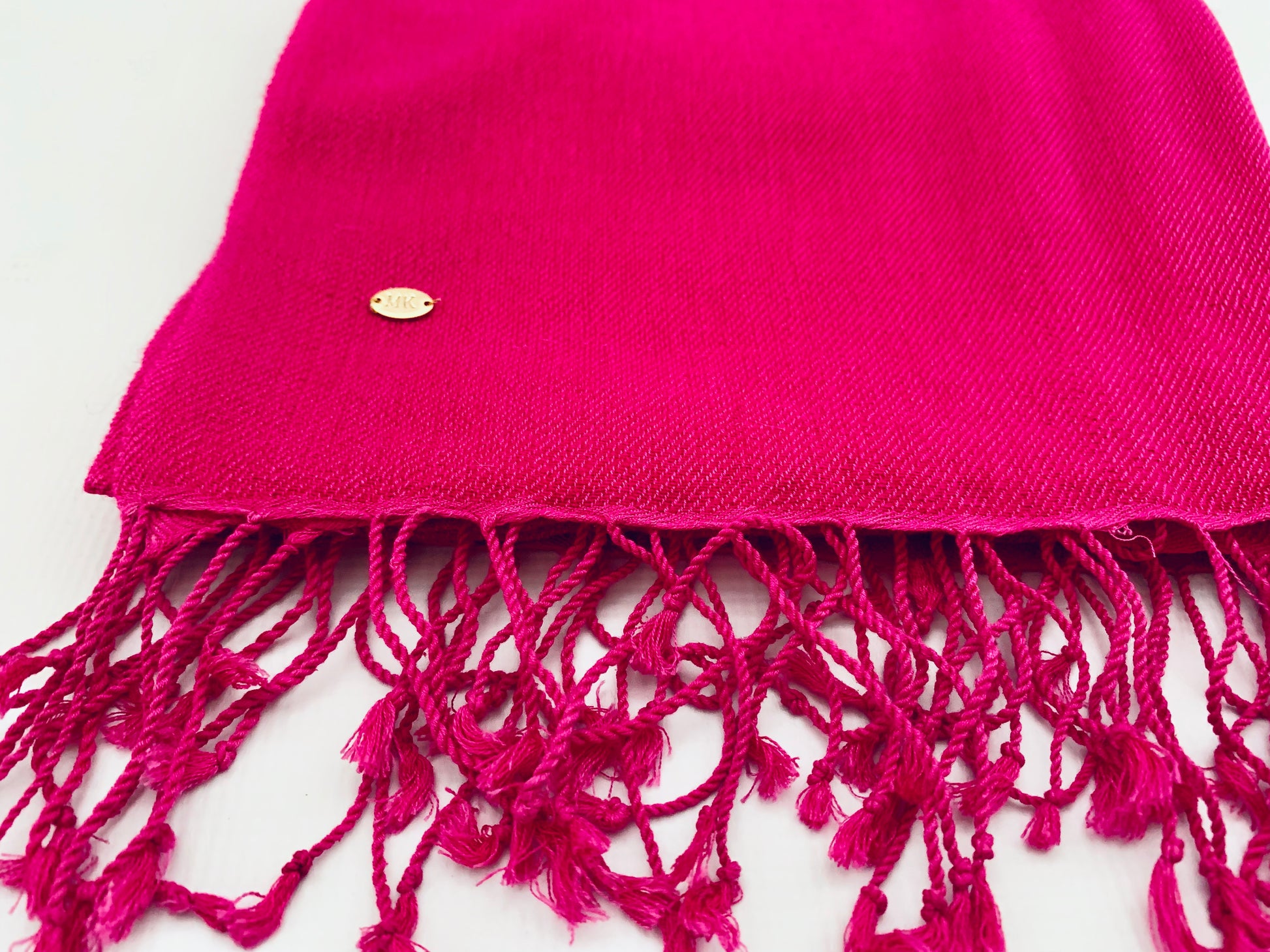 Handmade Personalised Initials 70/30 % Cashmere & Silk Pashmina Scarf - Konmay London