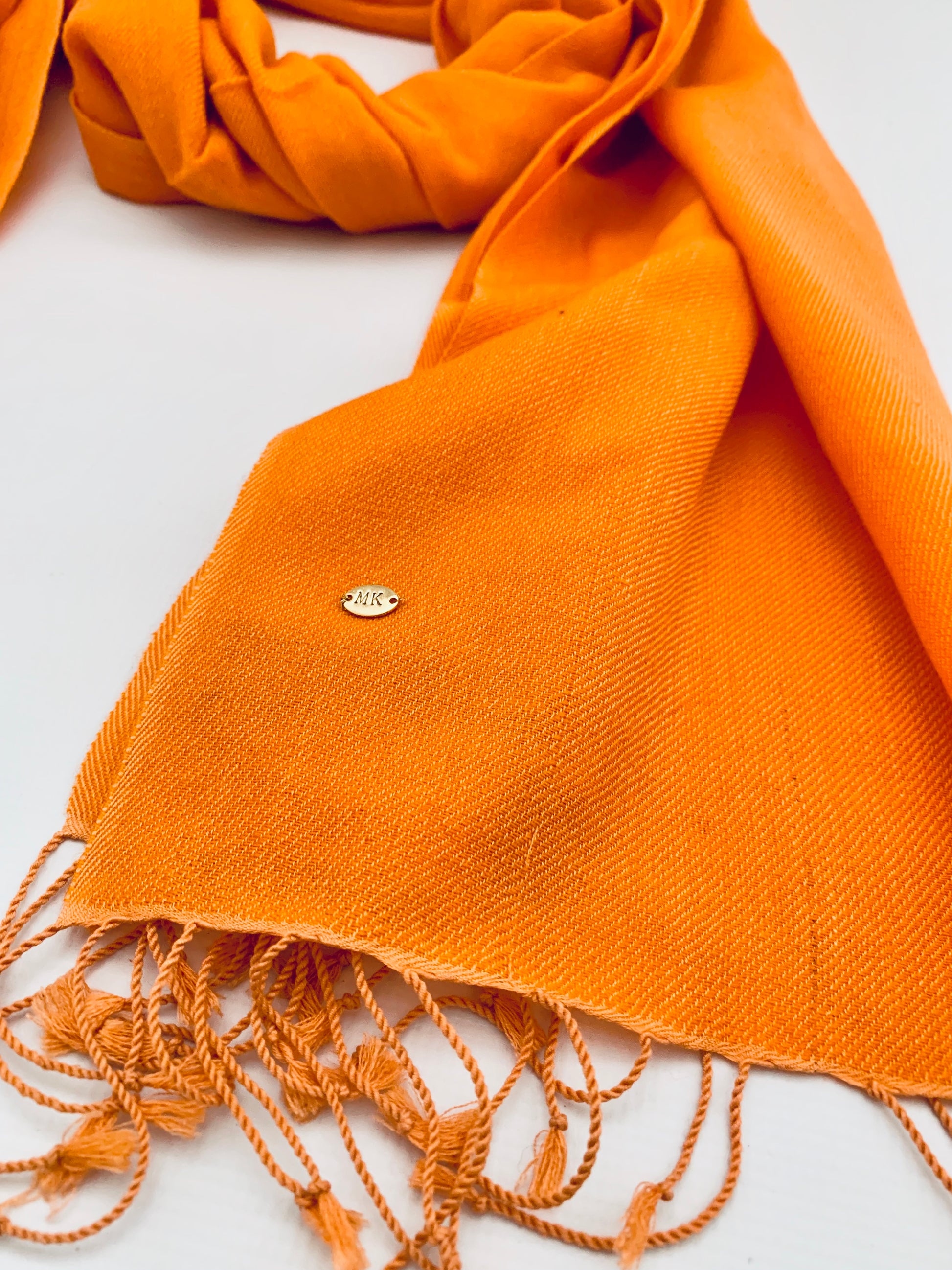 Handmade Personalised Initials 70/30 % Cashmere & Silk Pashmina Scarf - Konmay London