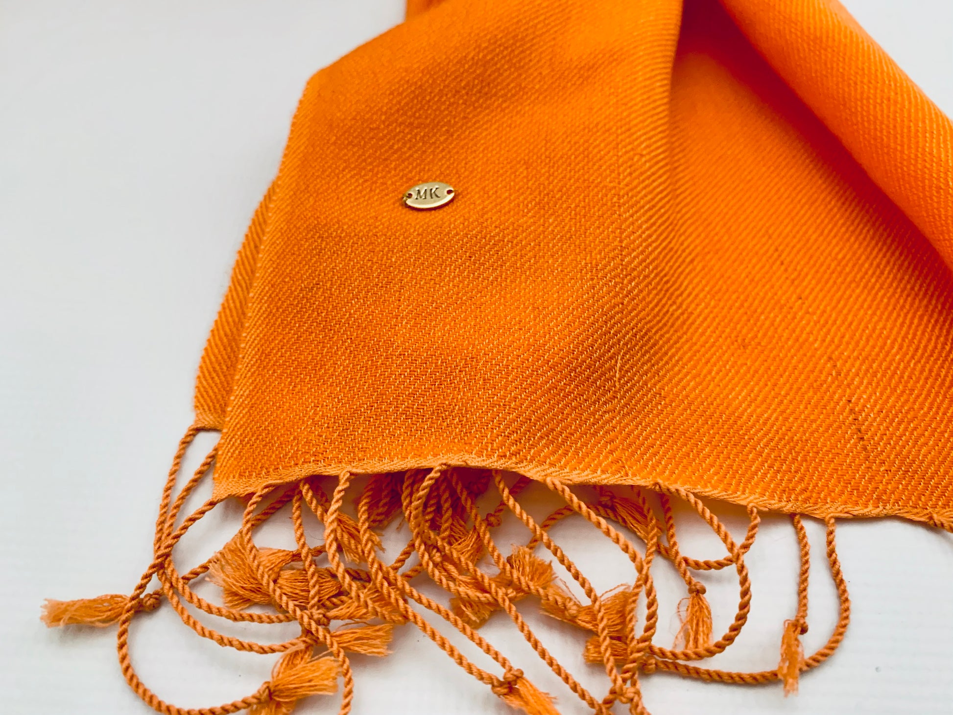 Handmade Personalised Initials 70/30 % Cashmere & Silk Pashmina Scarf - Konmay London