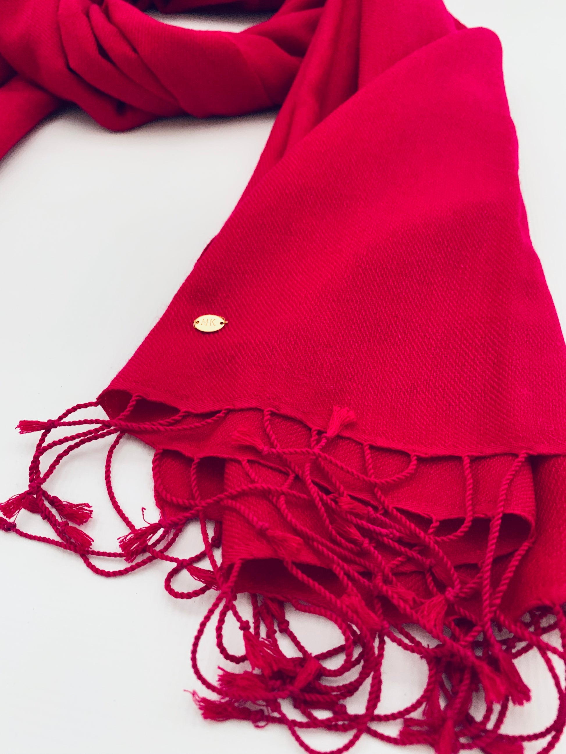 Handmade Personalised Initials 70/30 % Cashmere & Silk Pashmina Scarf - Konmay London