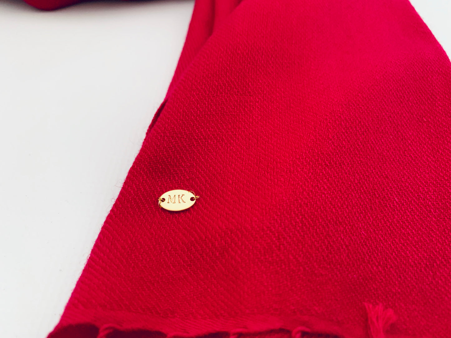 Handmade Personalised Initials 70/30 % Cashmere & Silk Pashmina Scarf - Konmay London