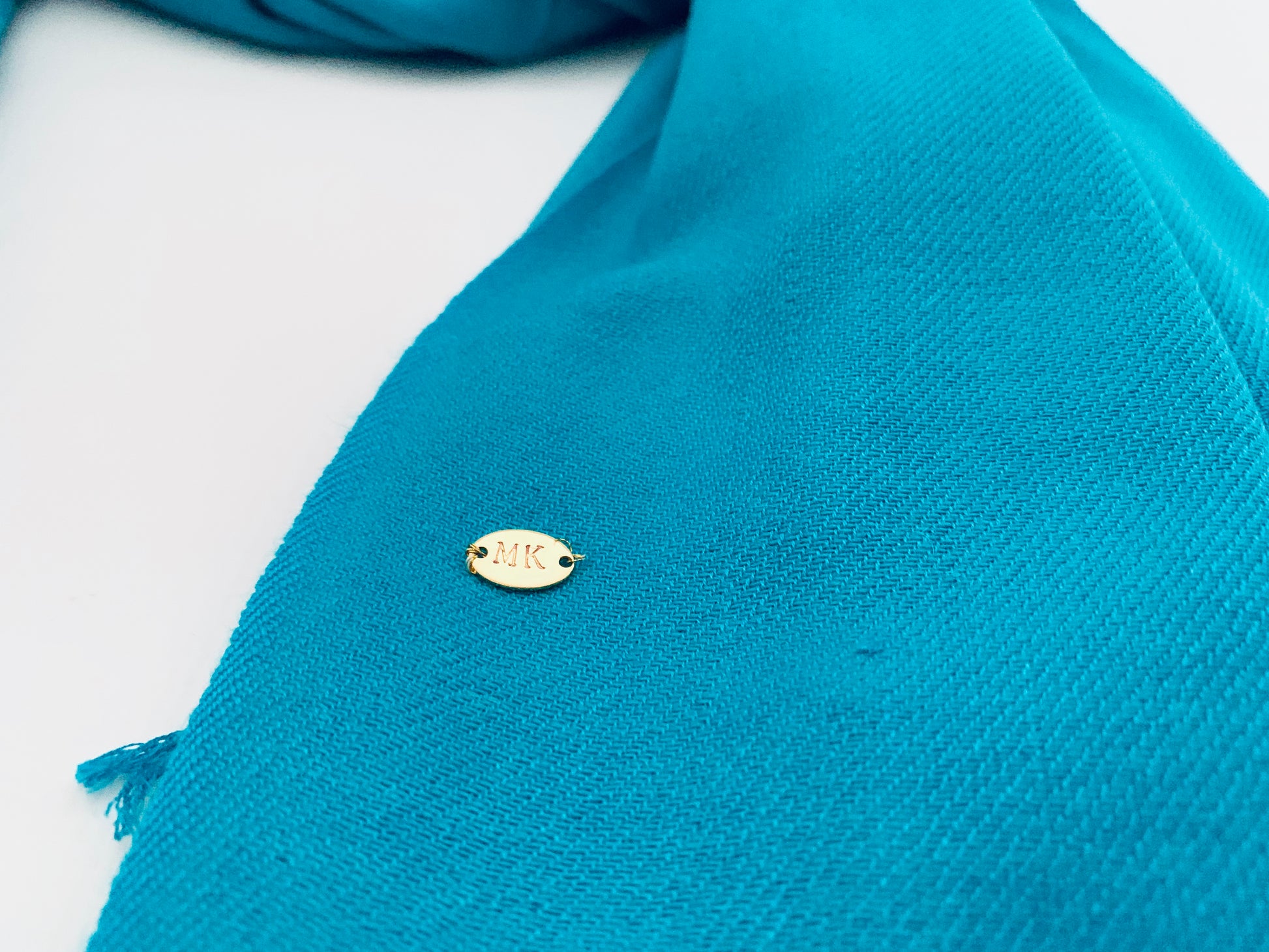 Handmade Personalised Initials 70/30 % Cashmere & Silk Pashmina Scarf - Konmay London