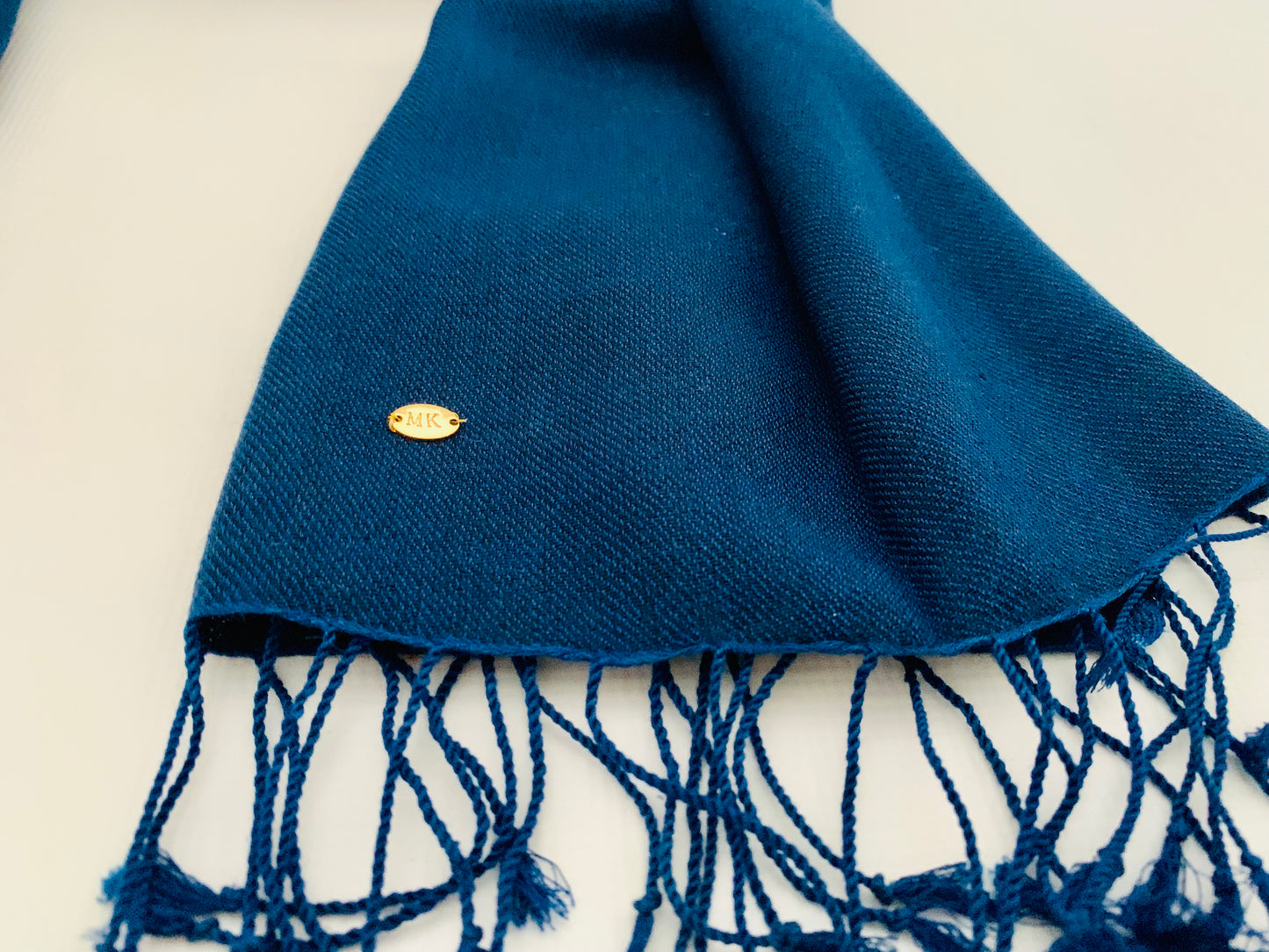 Handmade Personalised Initials 70/30 % Cashmere & Silk Pashmina Scarf - Konmay London