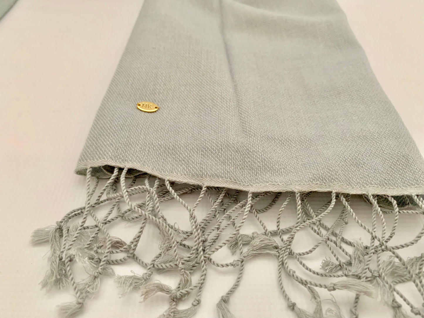 Handmade Personalised Initials 70/30 % Cashmere & Silk Pashmina Scarf - Konmay London