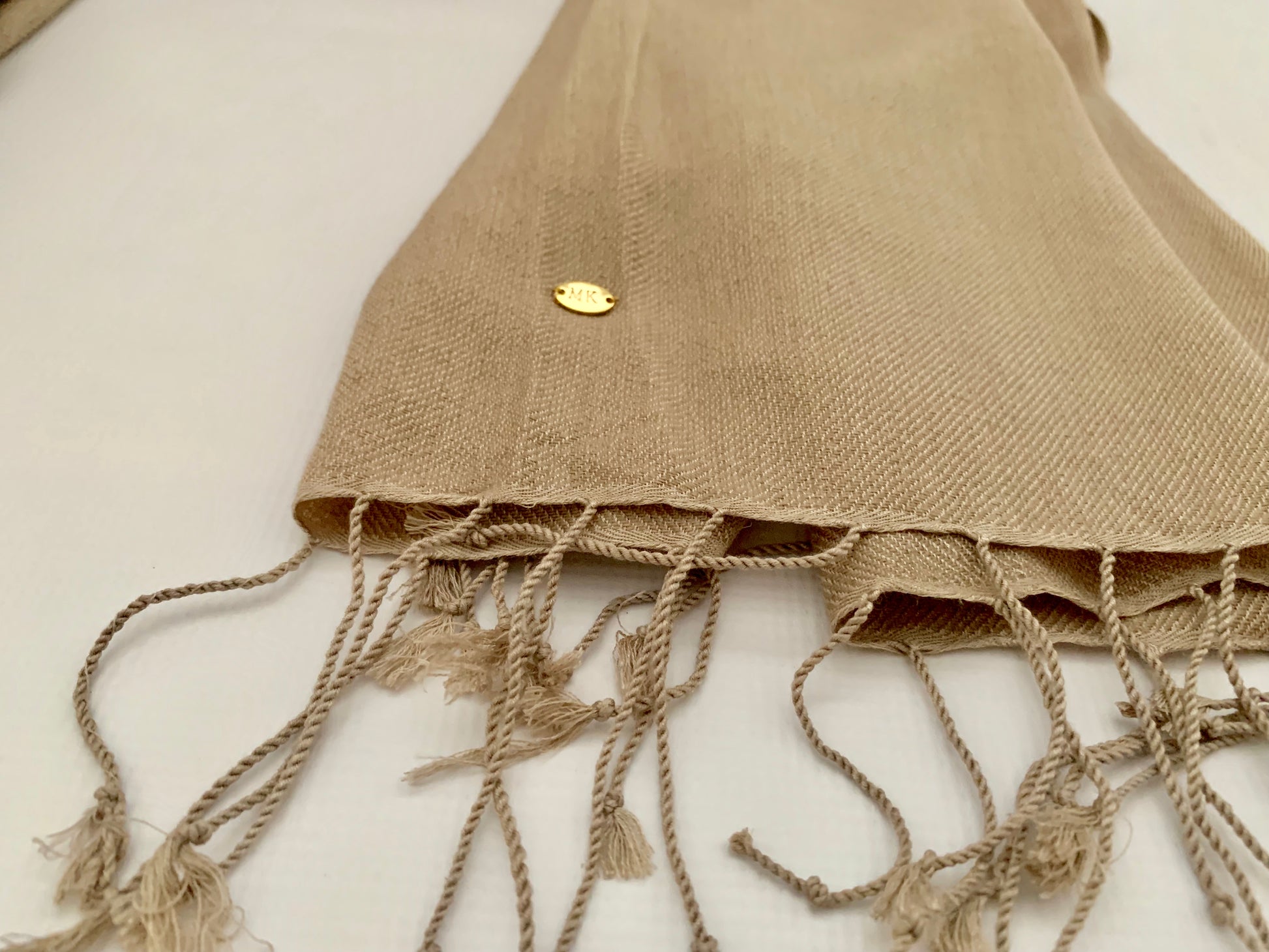 Handmade Personalised Initials 70/30 % Cashmere & Silk Pashmina Scarf - Konmay London