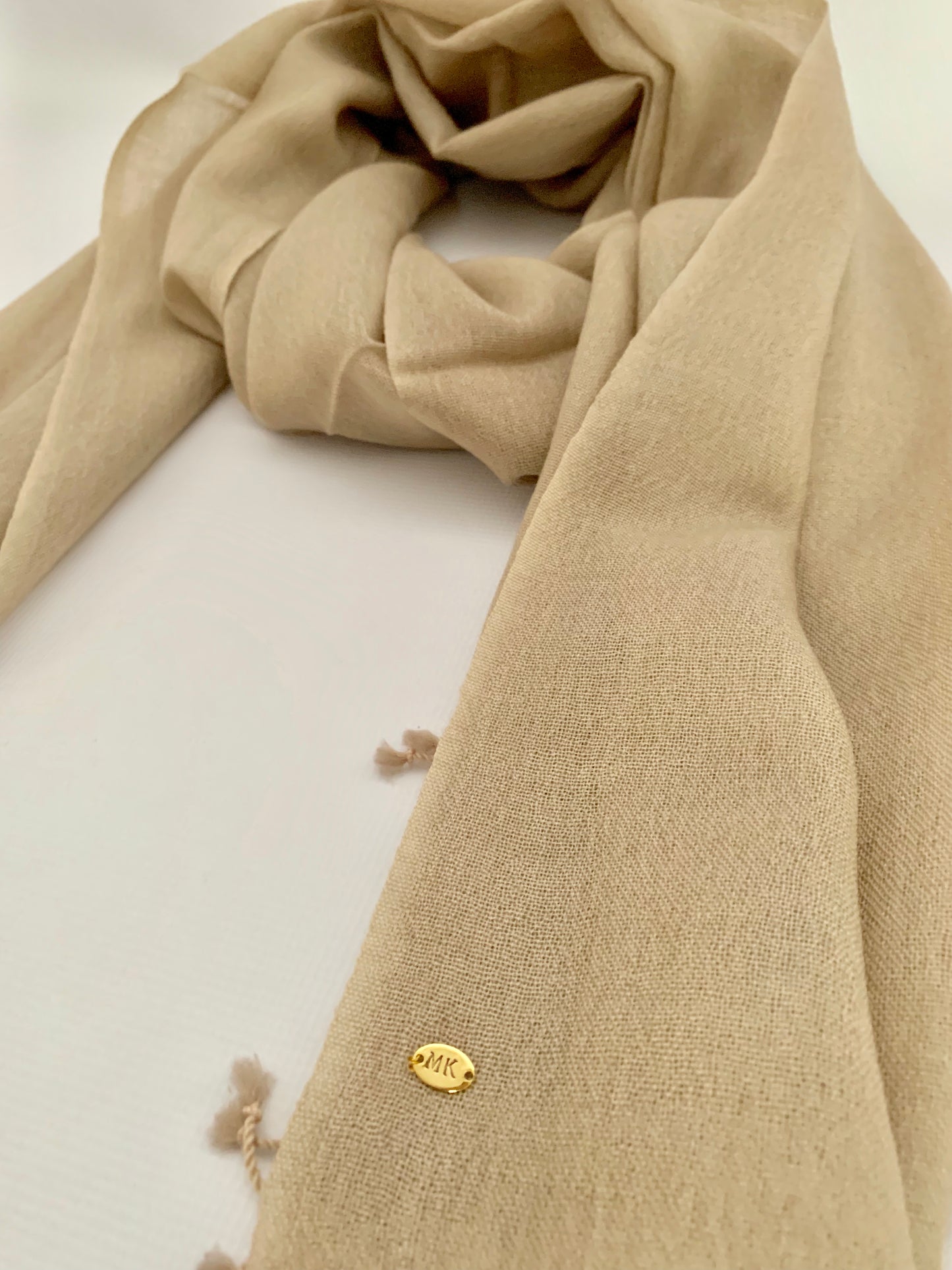Handmade Personalised Initials 100% Cashmere Scarf - Konmay London