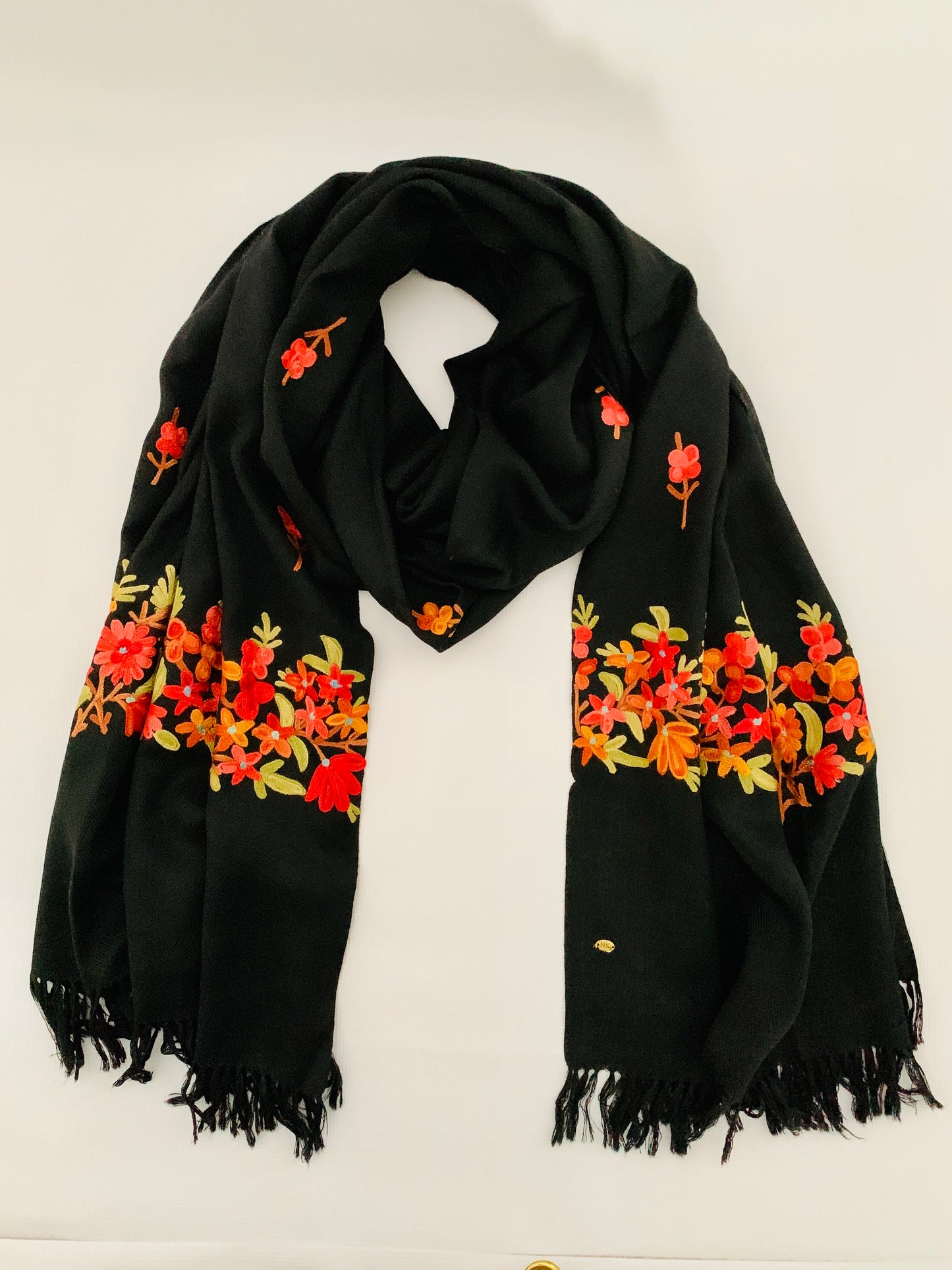 Handmade Personalised Initials Embroidery Scarf - Konmay London