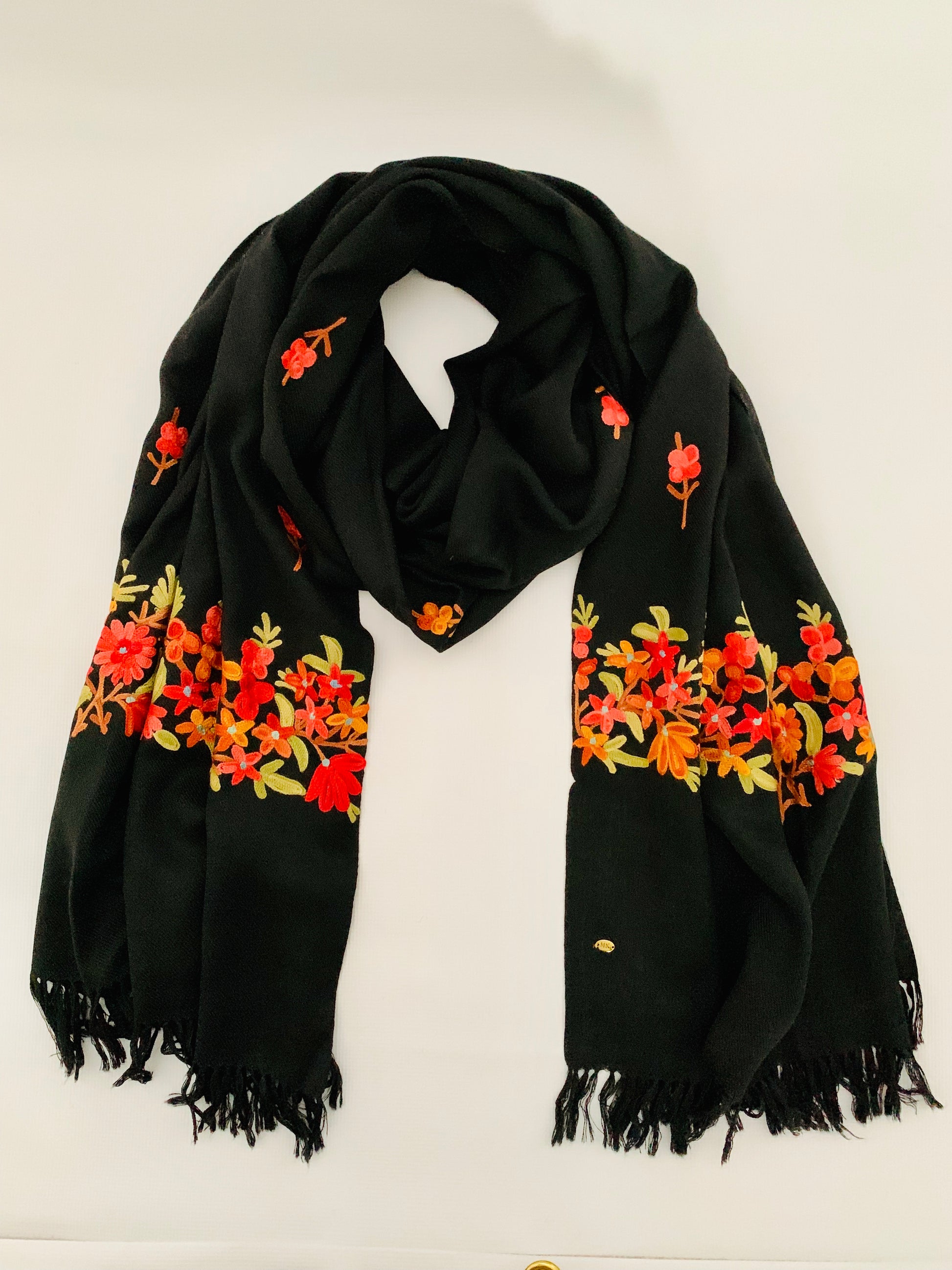Handmade Personalised Initials Embroidery Scarf - Konmay London