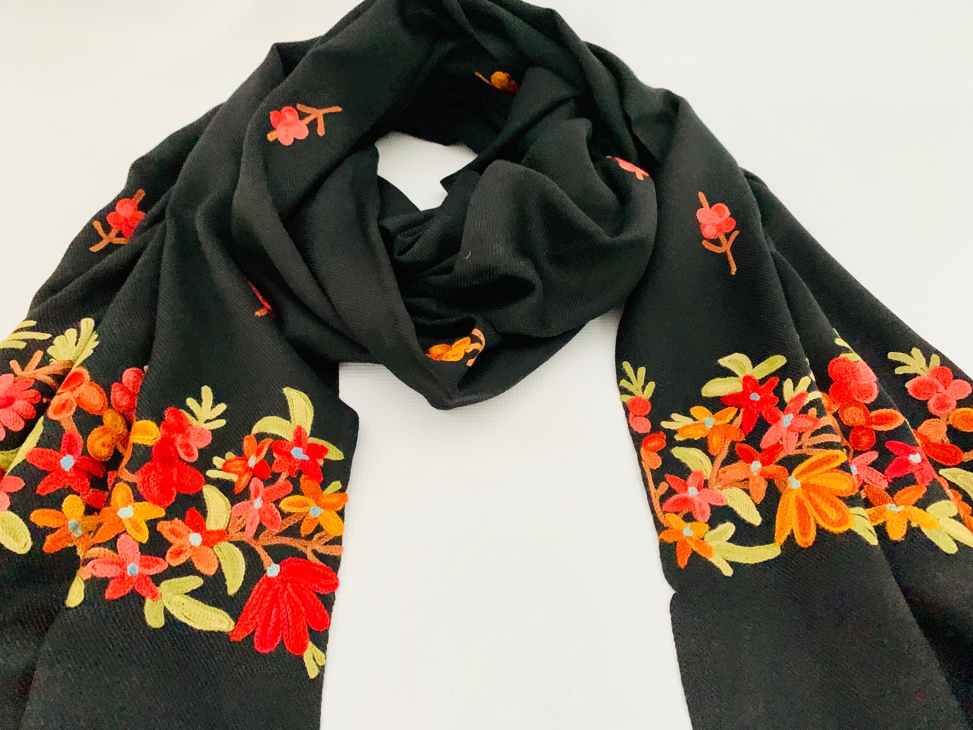 Handmade Personalised Initials Embroidery Scarf - Konmay London