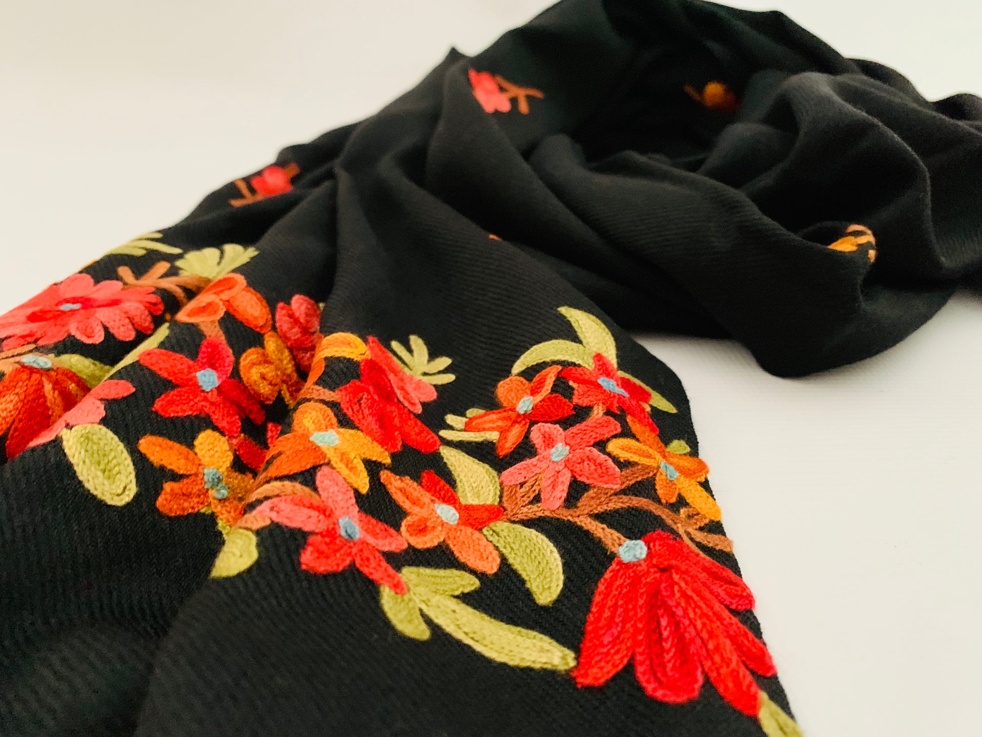 Handmade Personalised Initials Embroidery Scarf - Konmay London