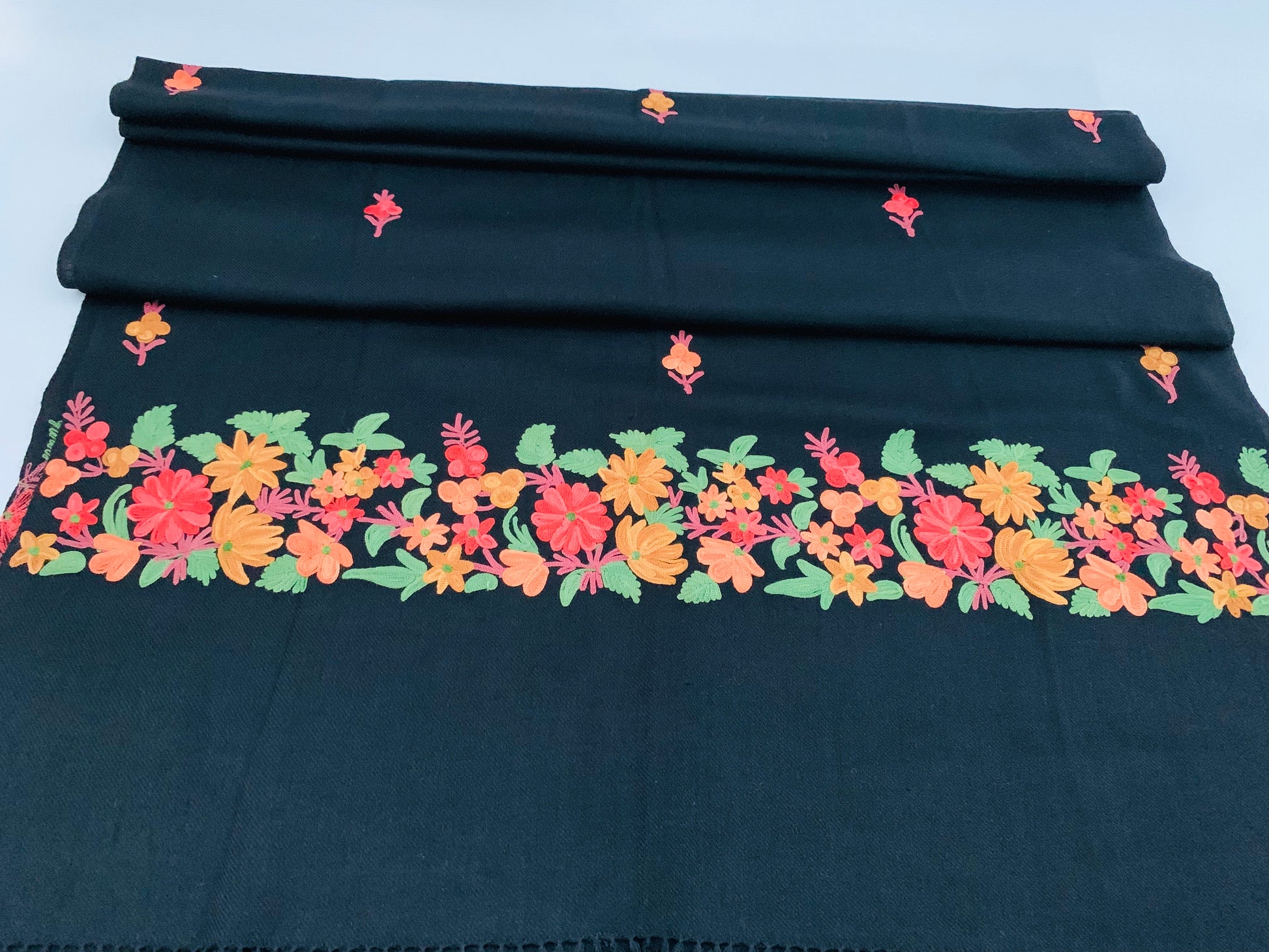 Handmade Personalised Initials Embroidery Scarf - Konmay London