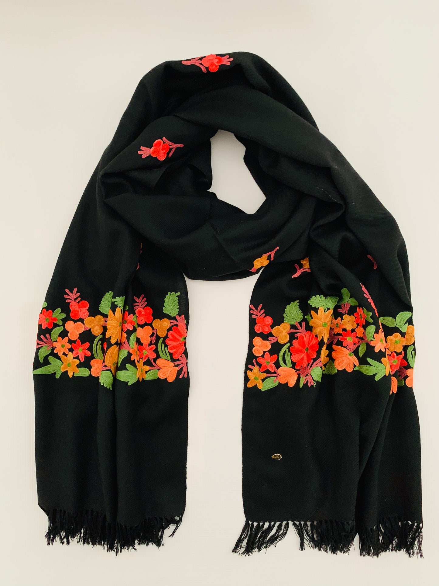 Handmade Personalised Initials Embroidery Scarf - Konmay London