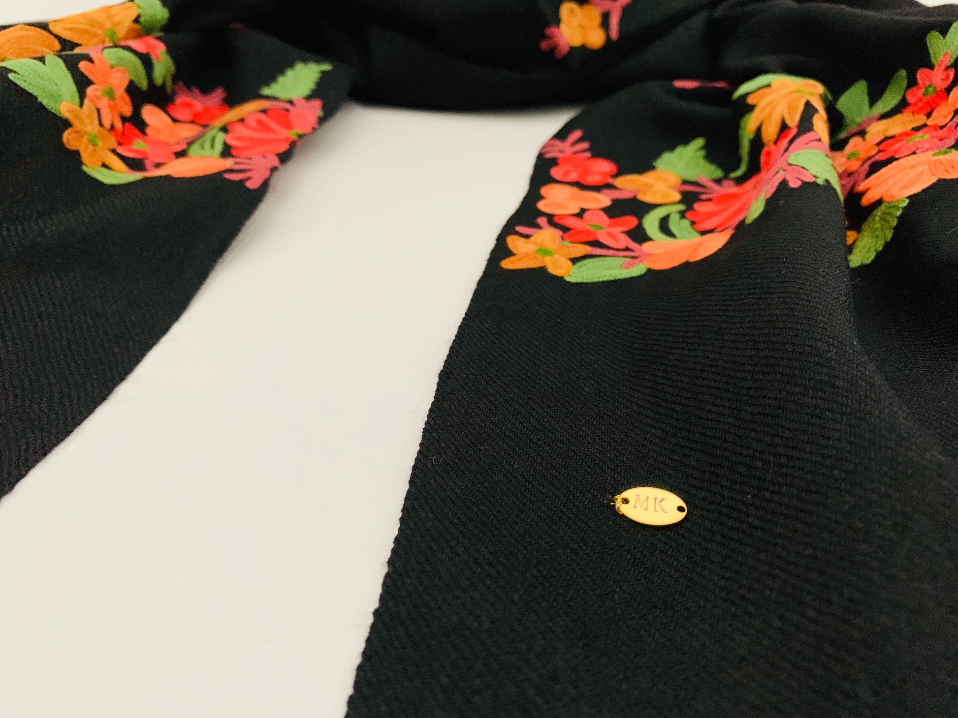 Handmade Personalised Initials Embroidery Scarf - Konmay London