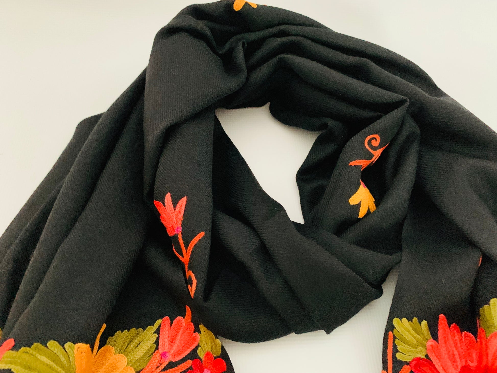 Handmade Personalised Initials Embroidery Scarf - Konmay London