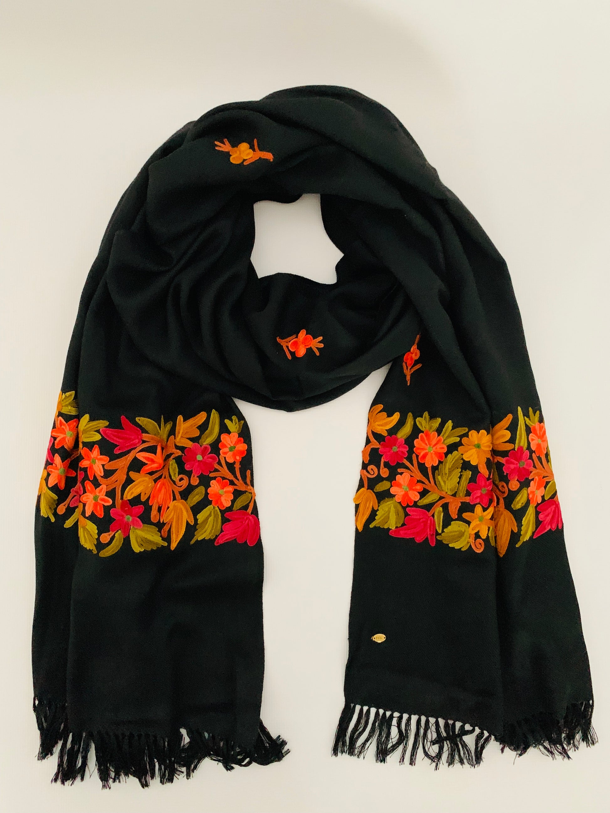 Handmade Personalised Initials Embroidery Scarf - Konmay London