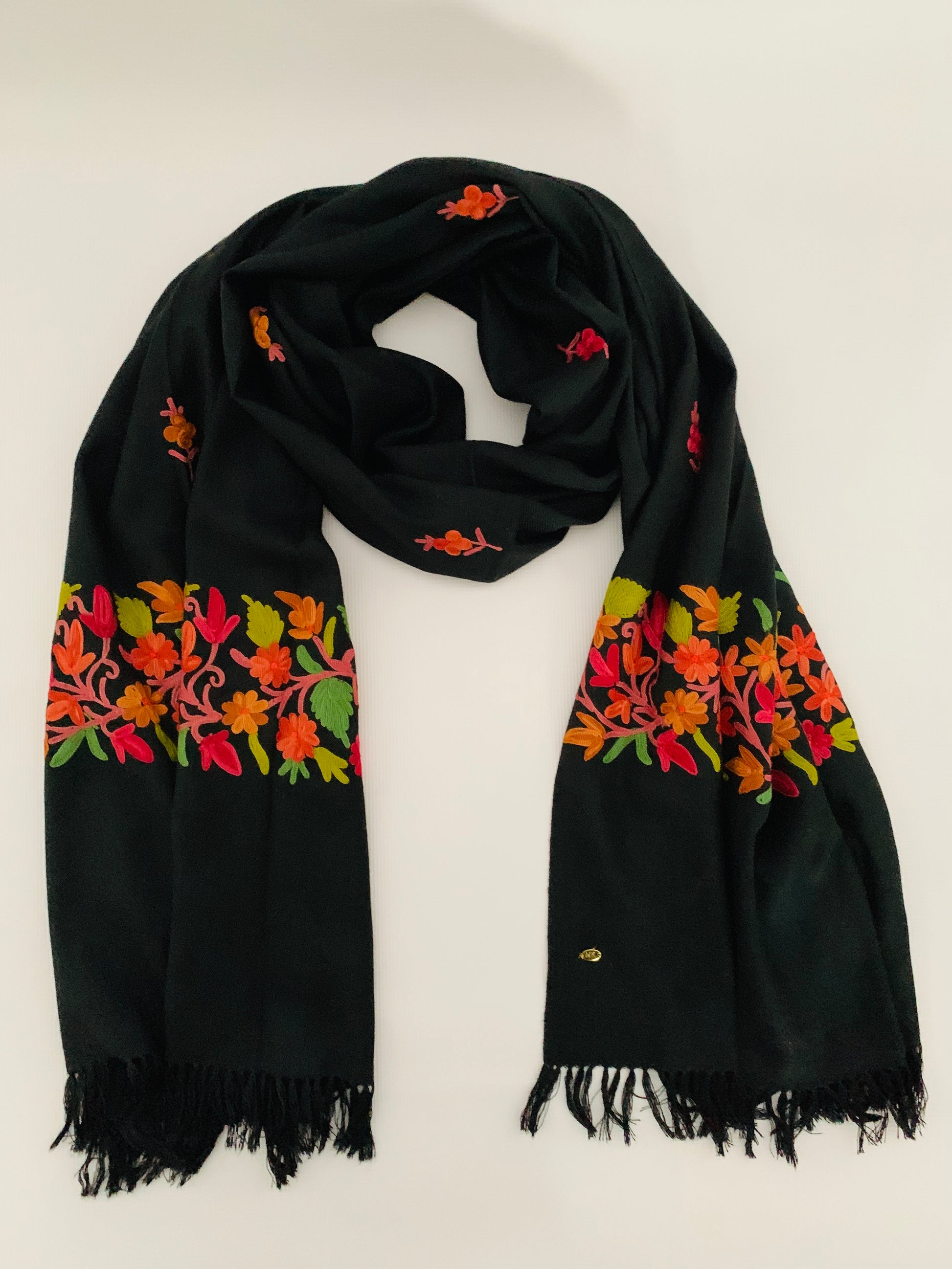 Handmade Personalised Initials Embroidery Scarf - Konmay London